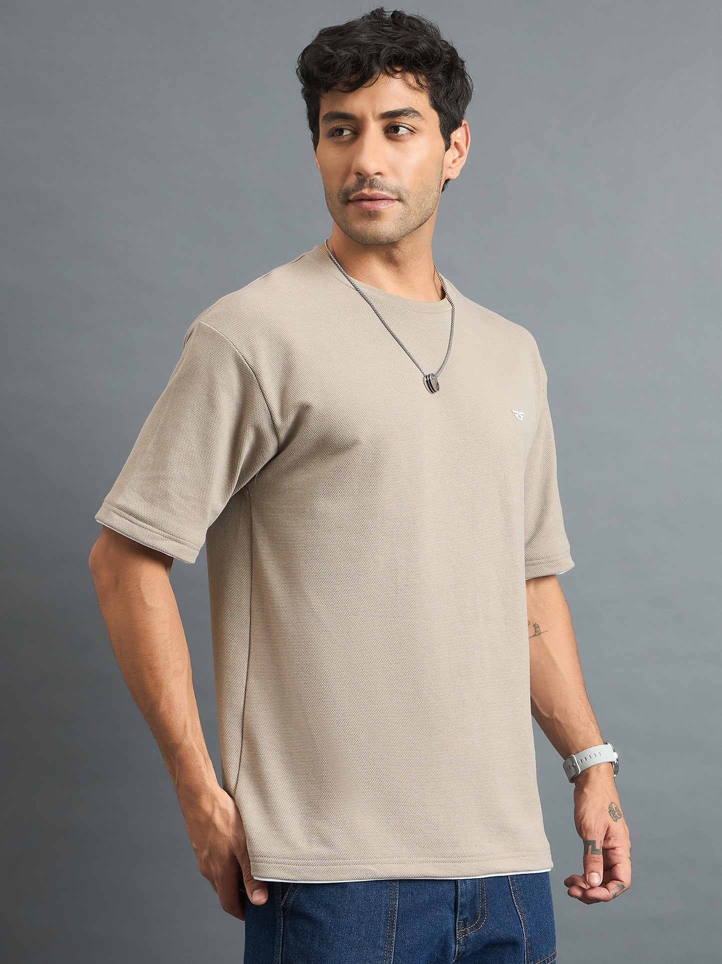 Khakhi Men Round Neck T-shirt - Reprise