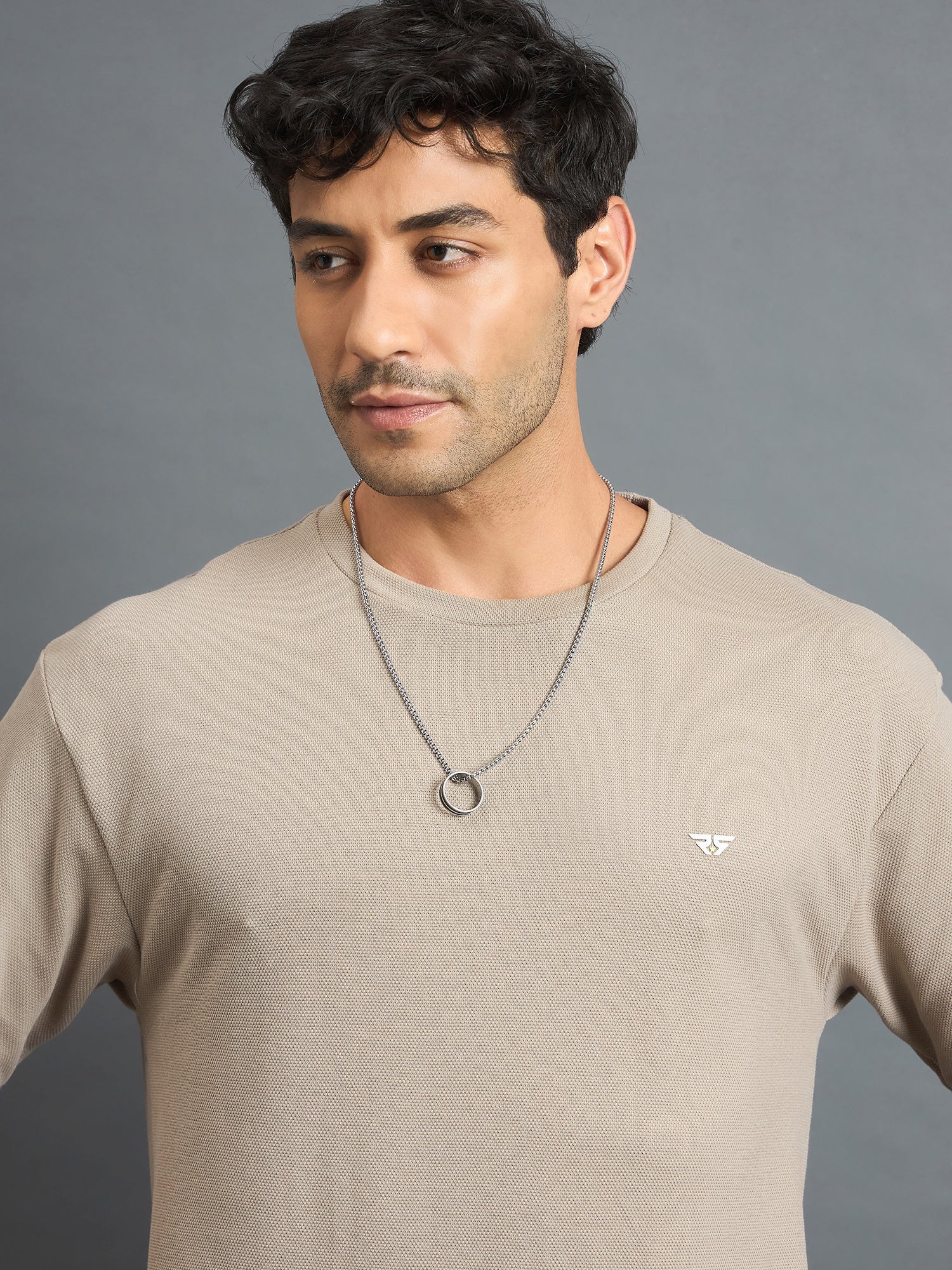 Khakhi Men Round Neck T-shirt - Reprise
