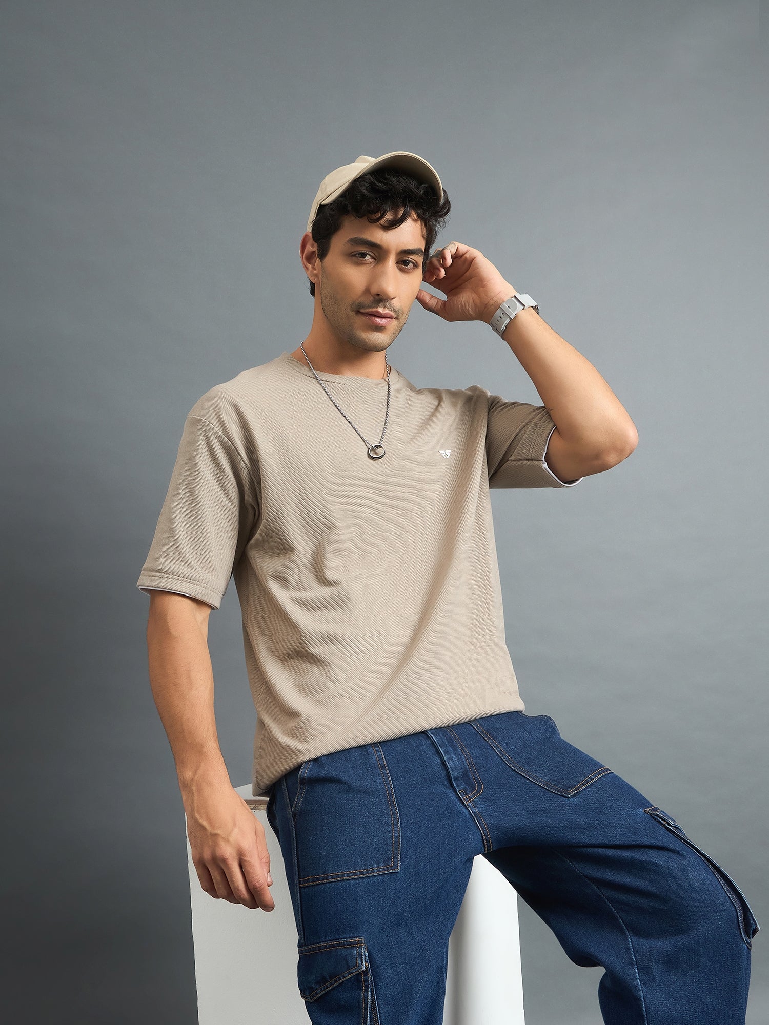 Khakhi Men Round Neck T-shirt - Reprise