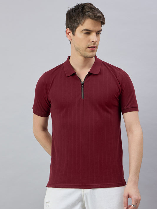 Men's Maroon Cotton Polo T-Shirts - Reprise