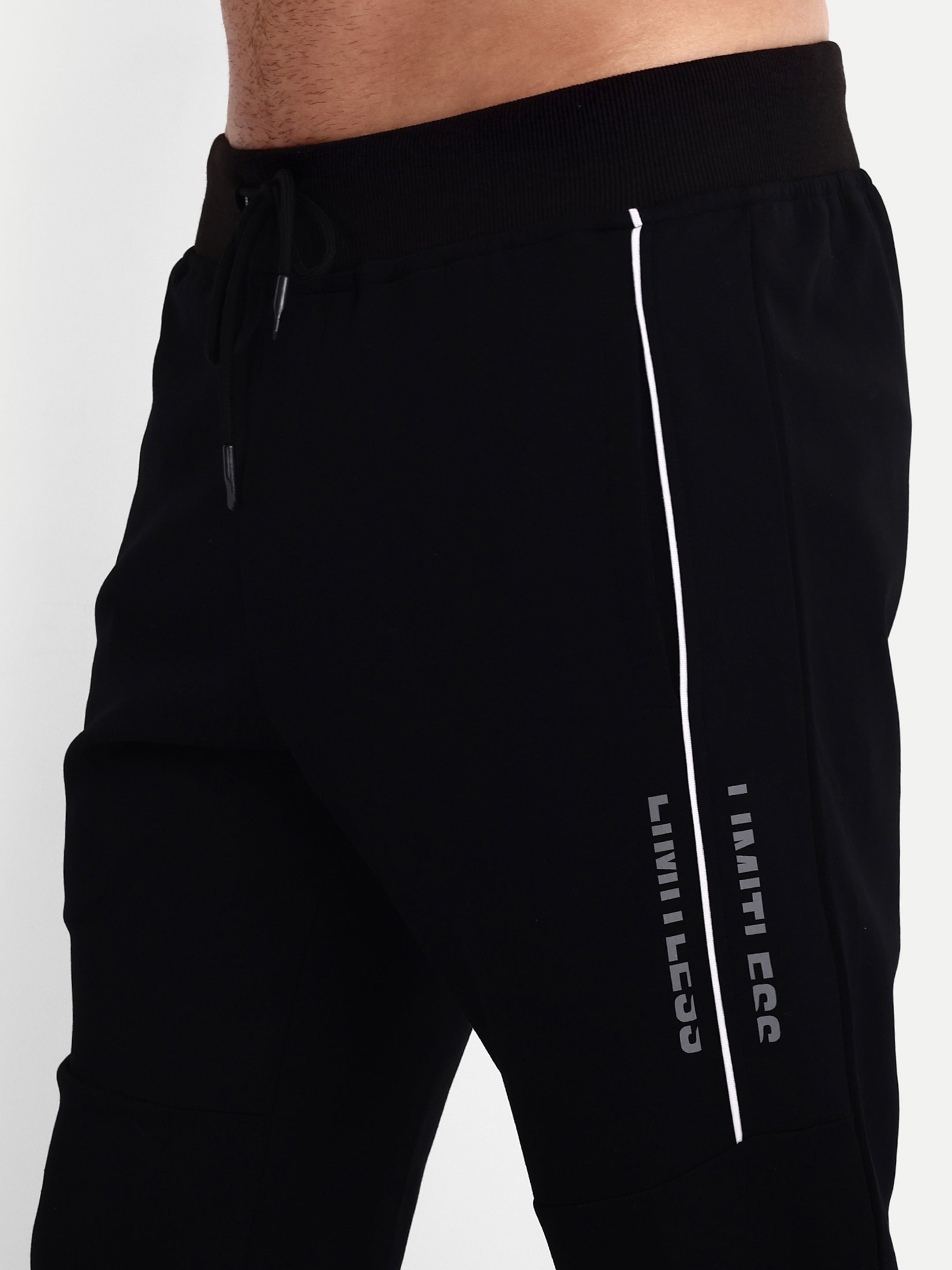 Men's Black Cotton Casual Joggers - Reprise