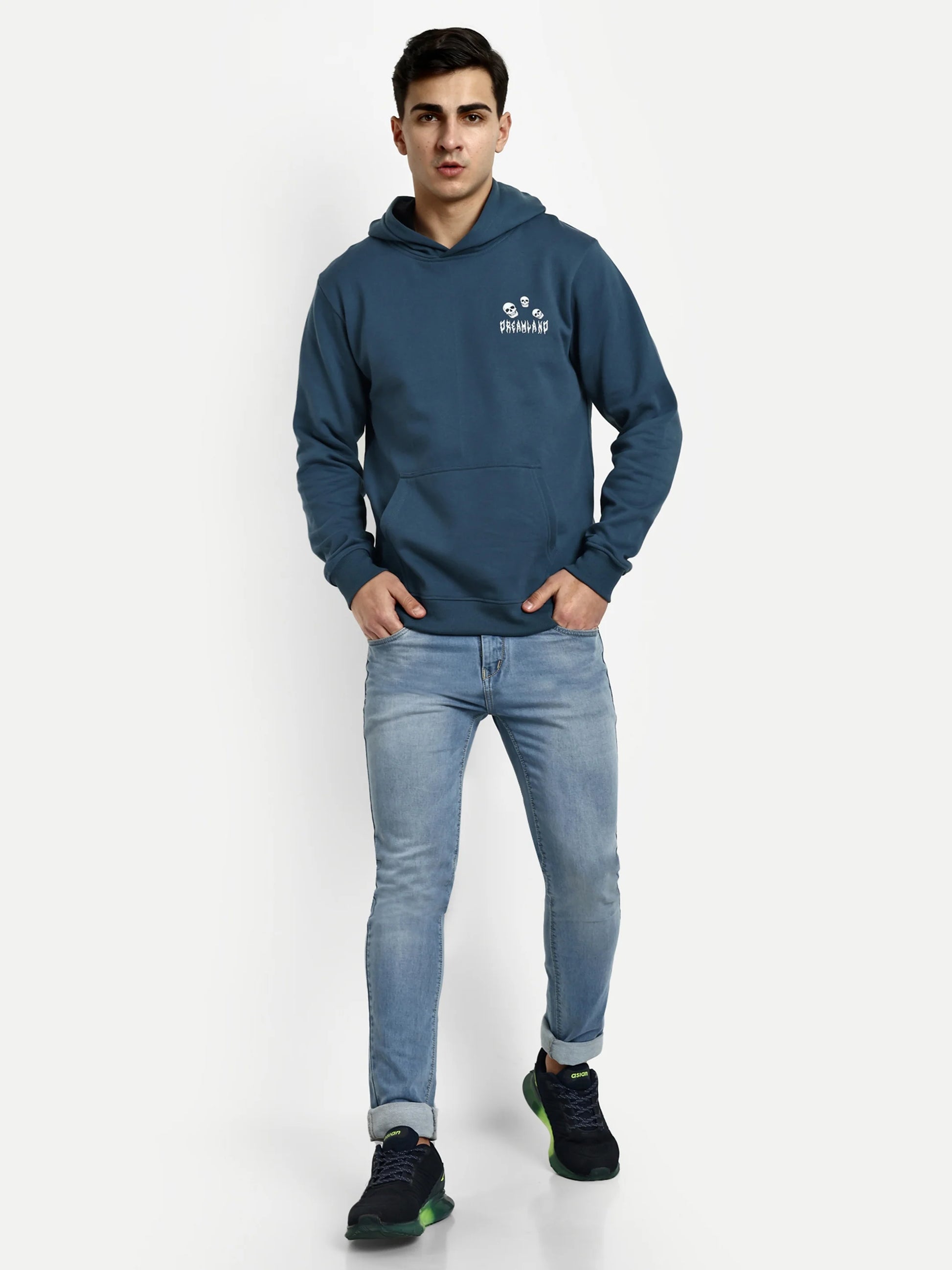 Men Printed Hoodie Blue - Reprise