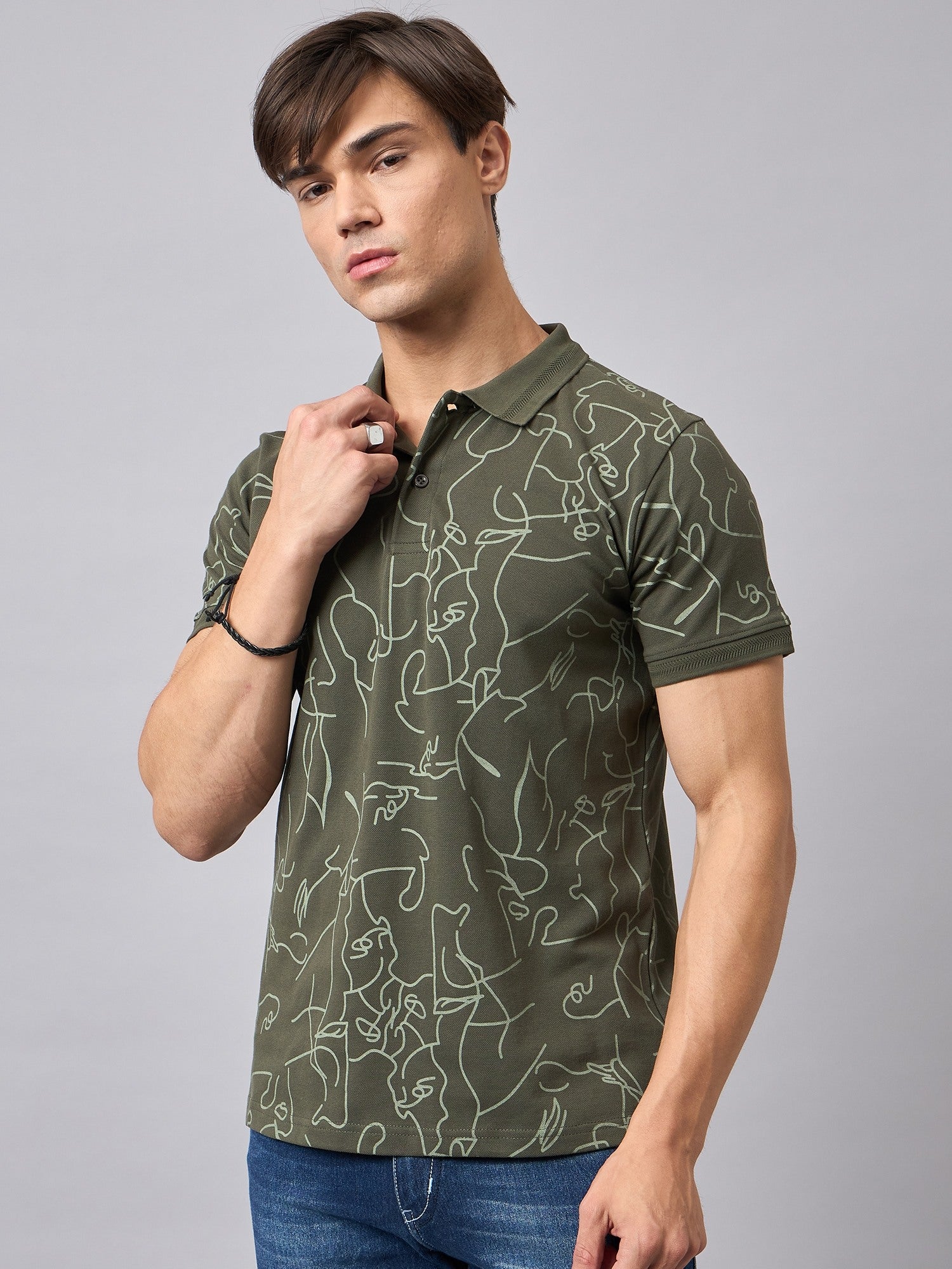 Men's Cotton Green Regular T-Shirts - Reprise