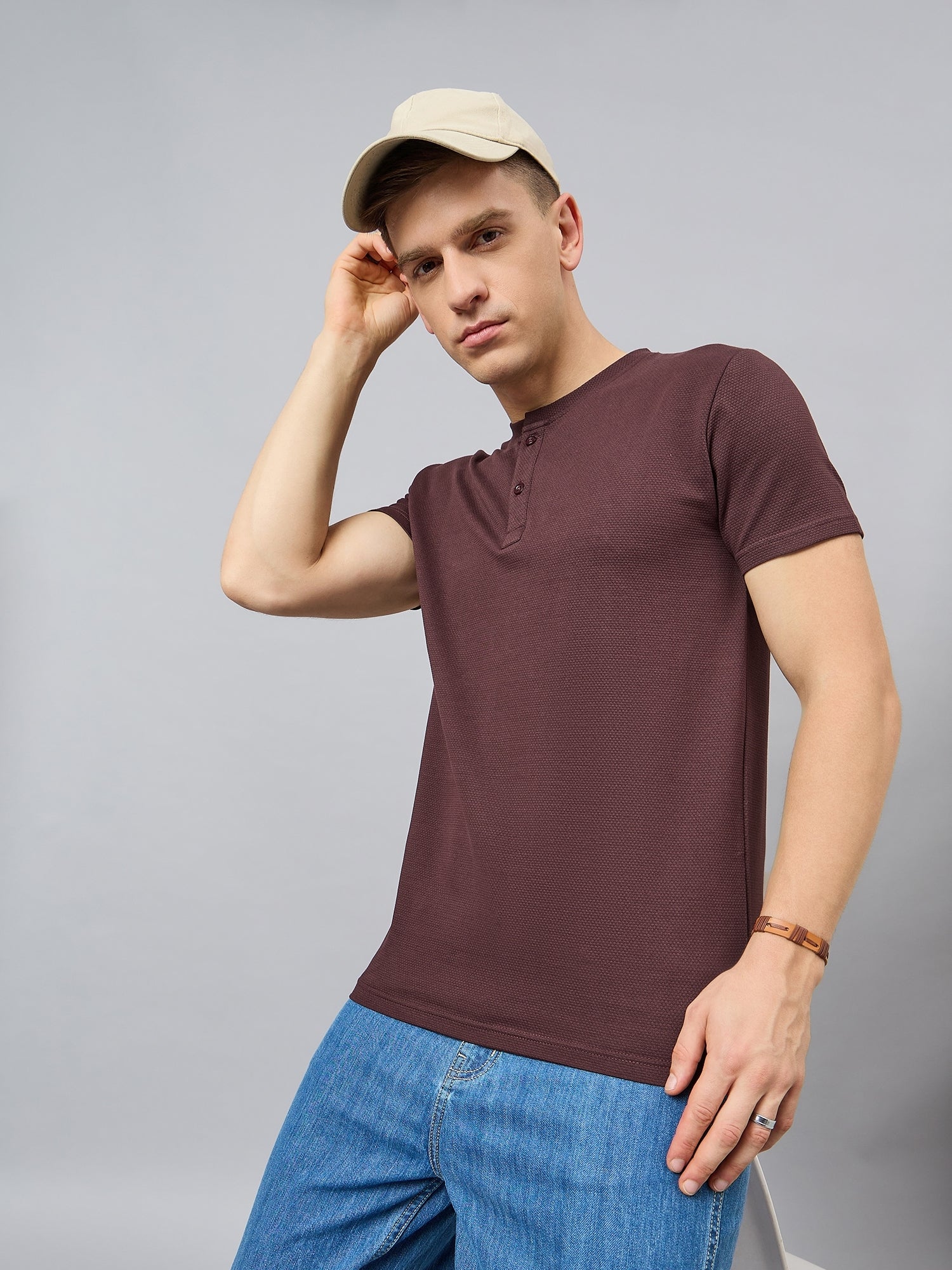 Basic Solid Henley tee - Reprise