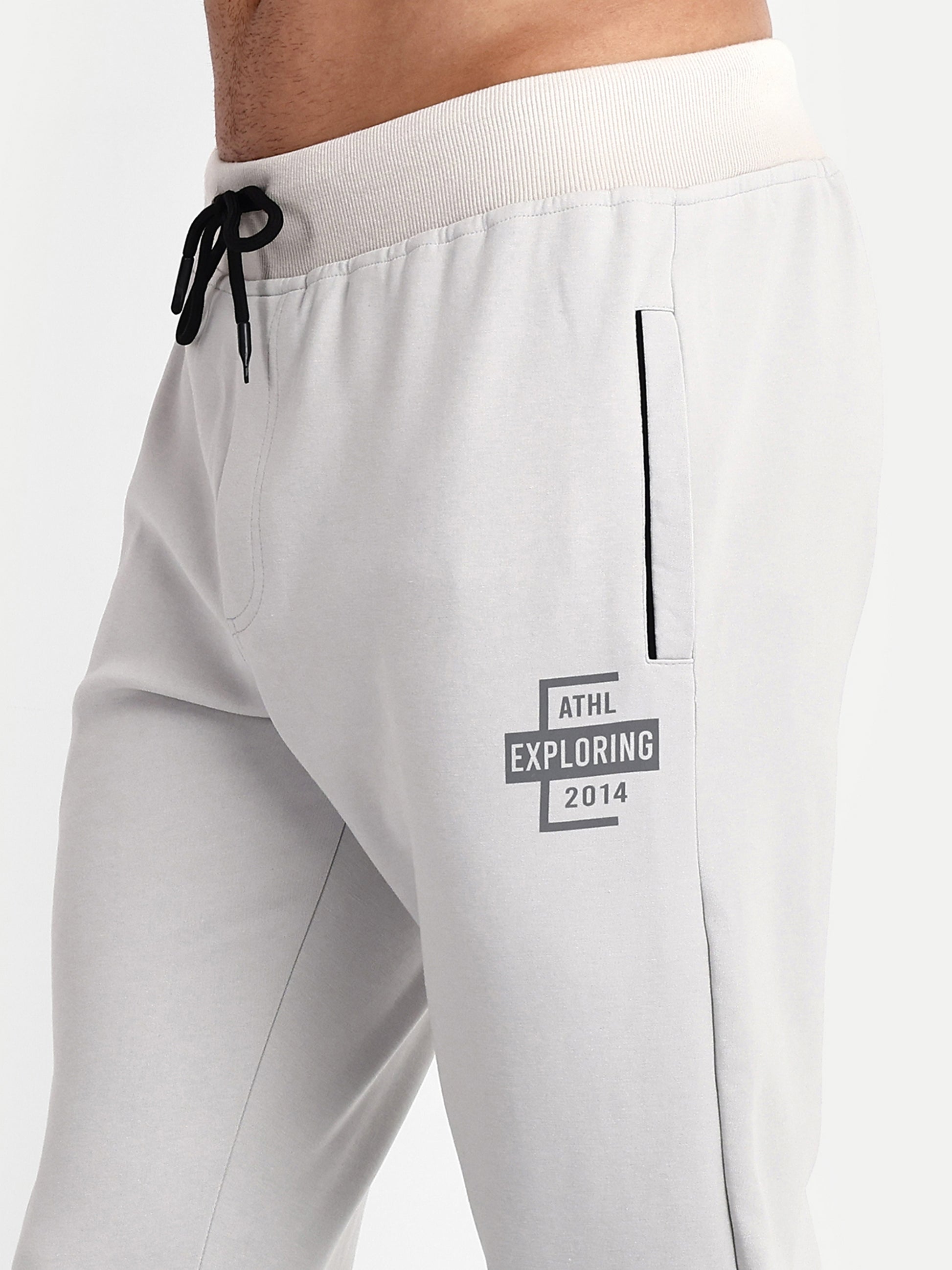 Men's Grey Cotton Casual Joggers - Reprise