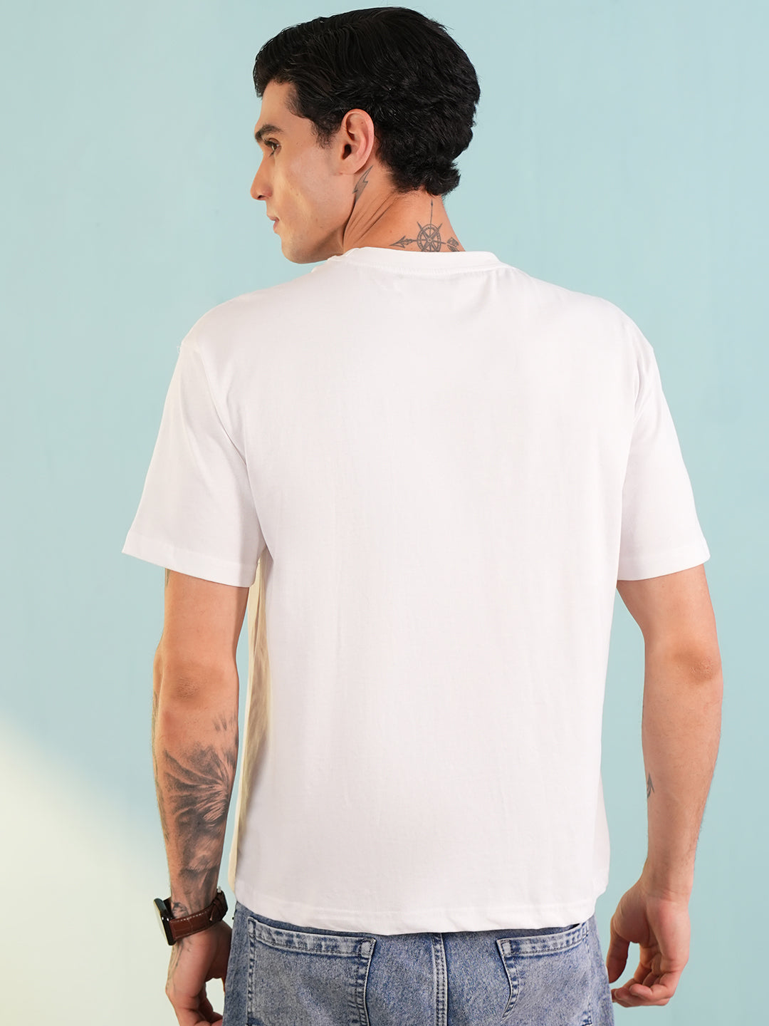 Men Printed Round Neck T-shirt White - Reprise