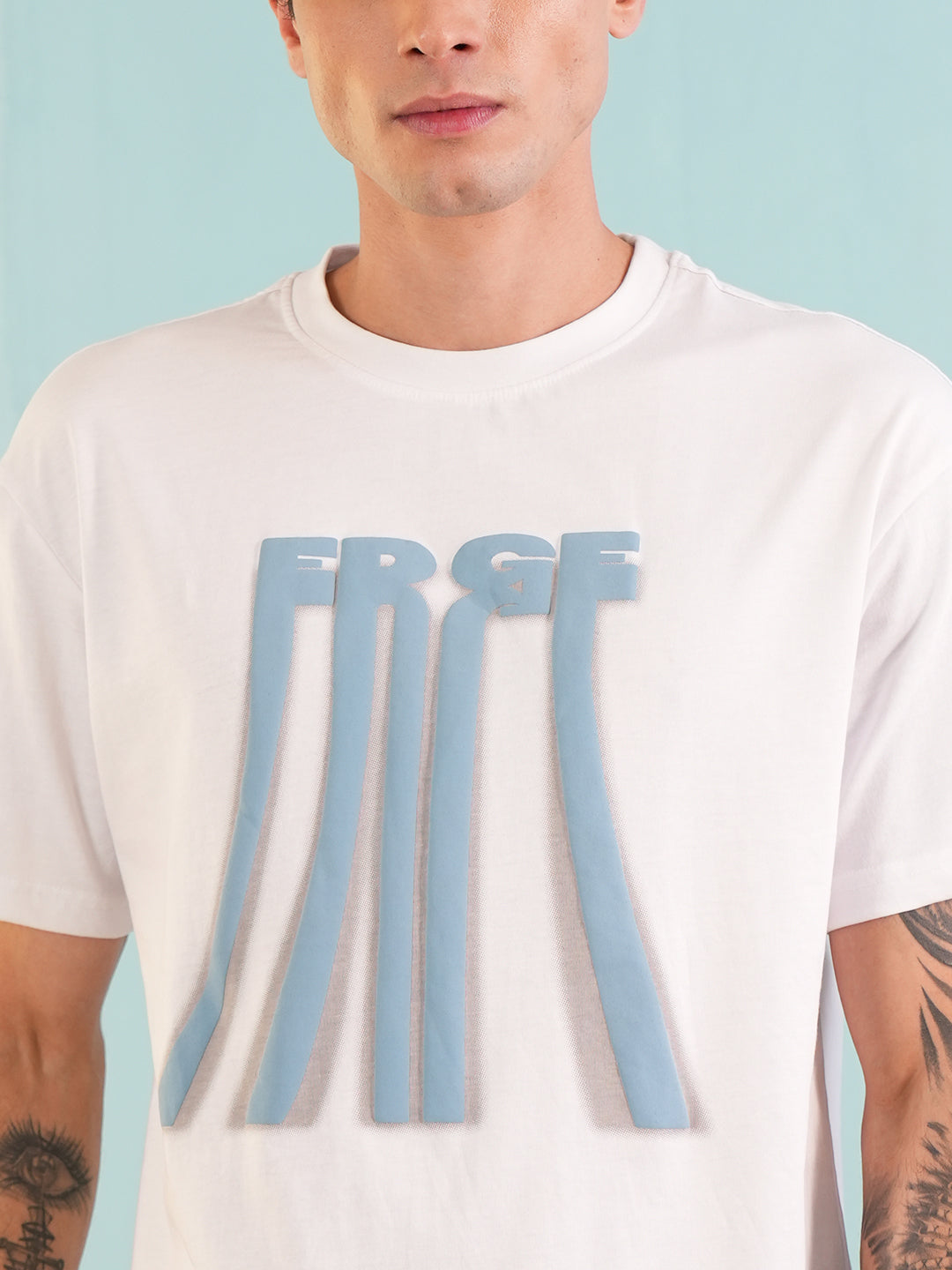 Men Printed Round Neck T-shirt White - Reprise
