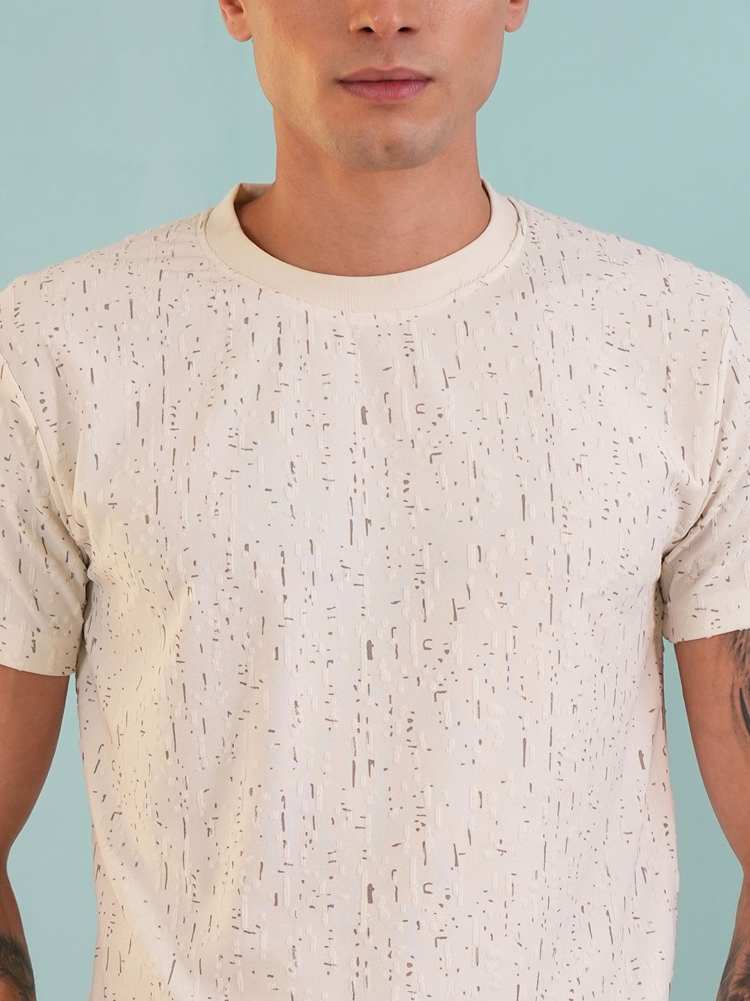 Men Printed Round Neck T-shirt White - Reprise