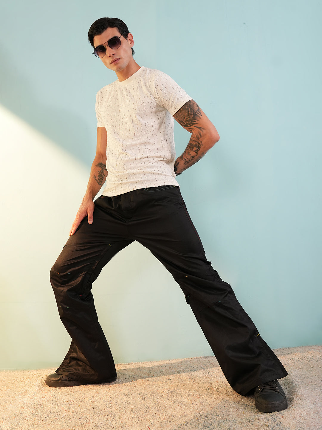Men Printed Round Neck T-shirt White - Reprise