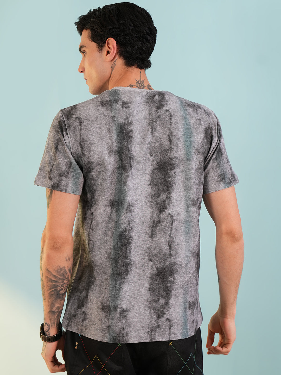 Men Printed Round Neck T-shirt Grey - Reprise