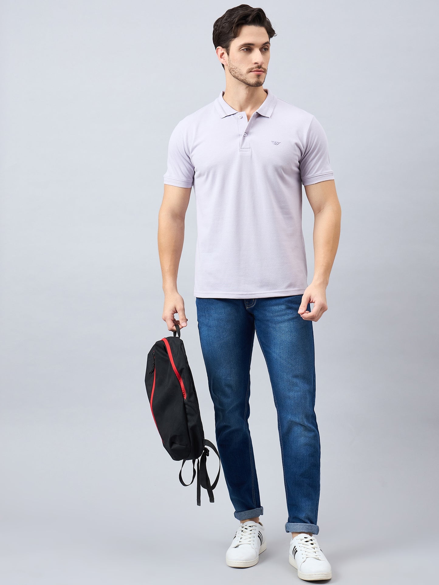 Men's Purple Cotton Polo - Reprise