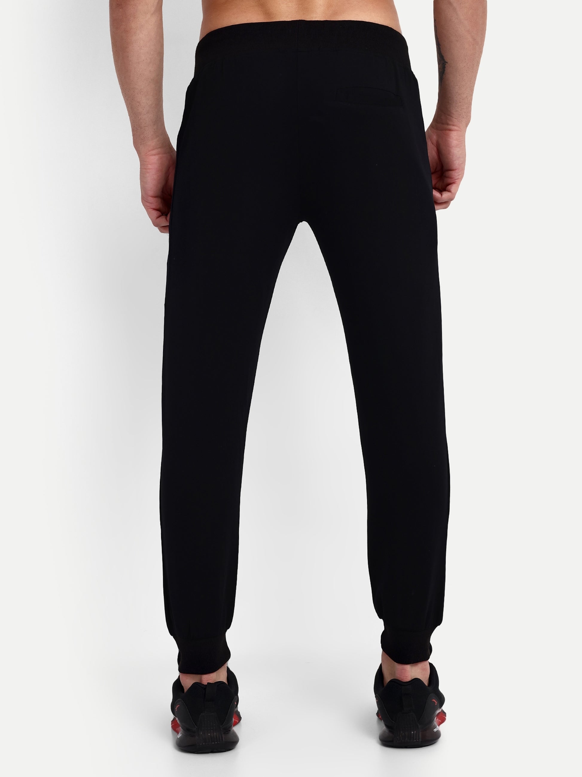 Men's Black Cotton Casual Joggers - Reprise