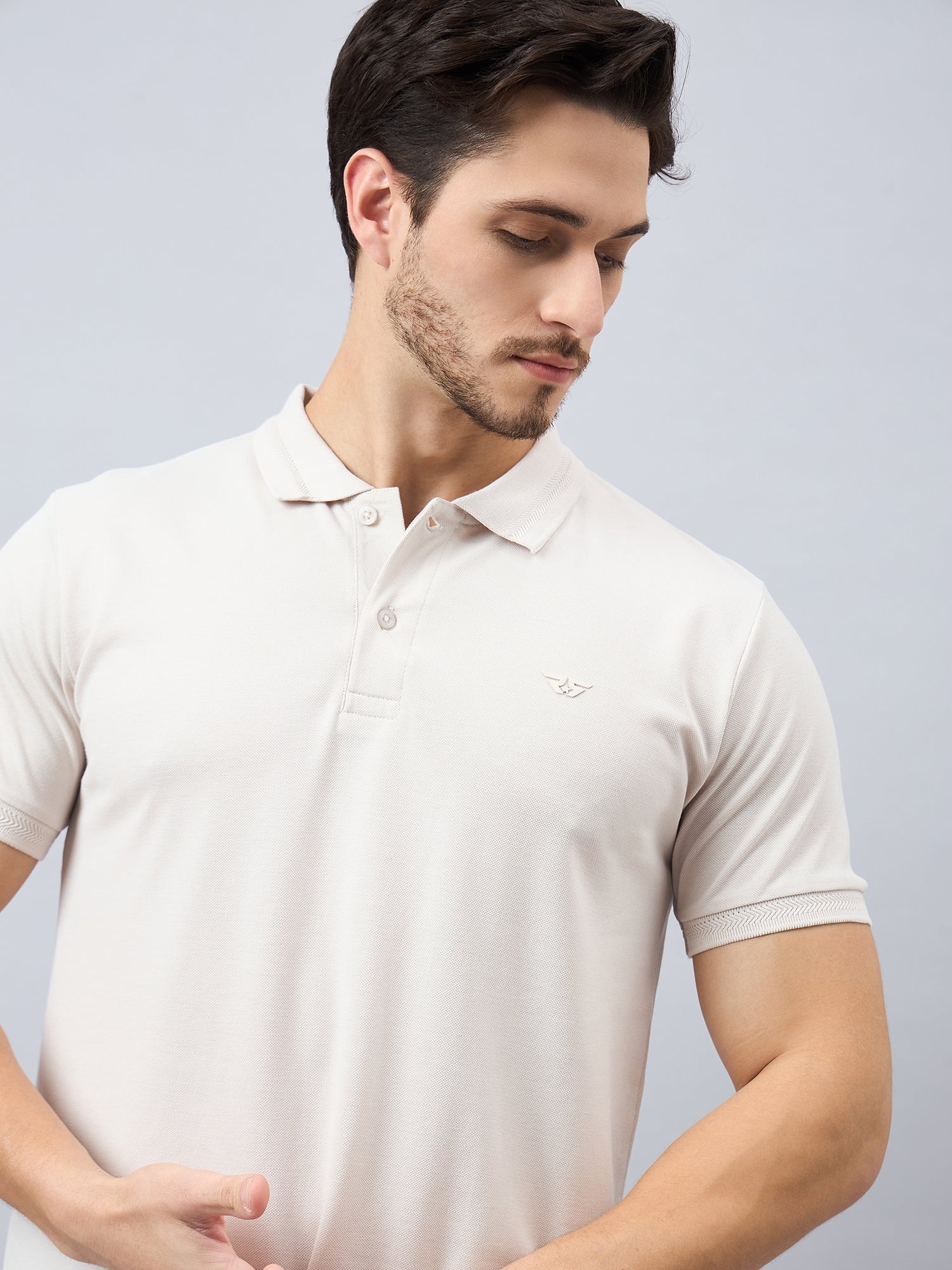 Men's Cream Cotton Polos - Reprise