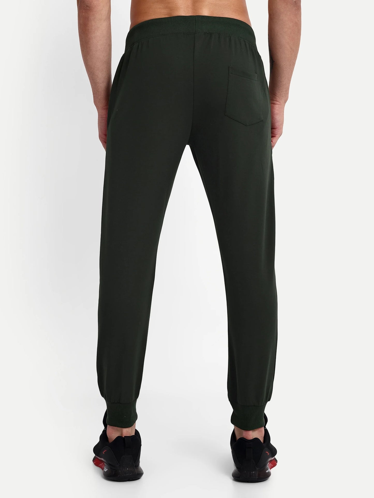 Men Green Cotton Casual Joggers