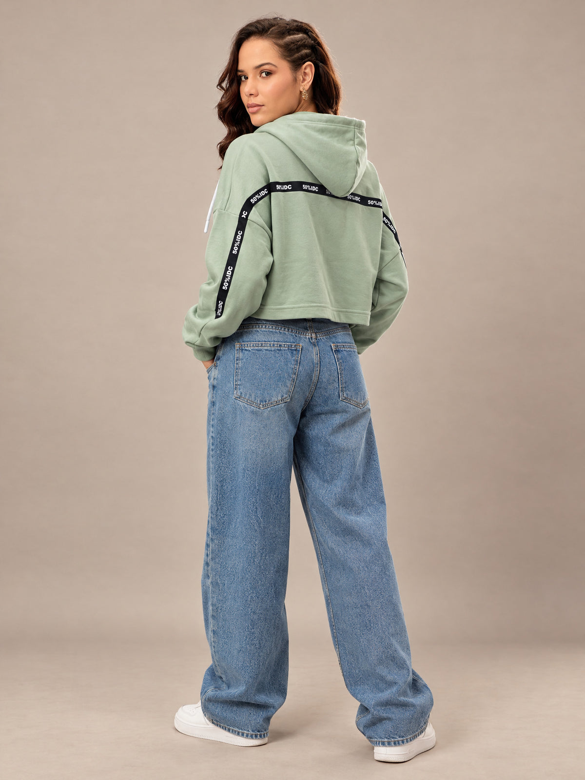 Sea Green Cropped Sweatshirt