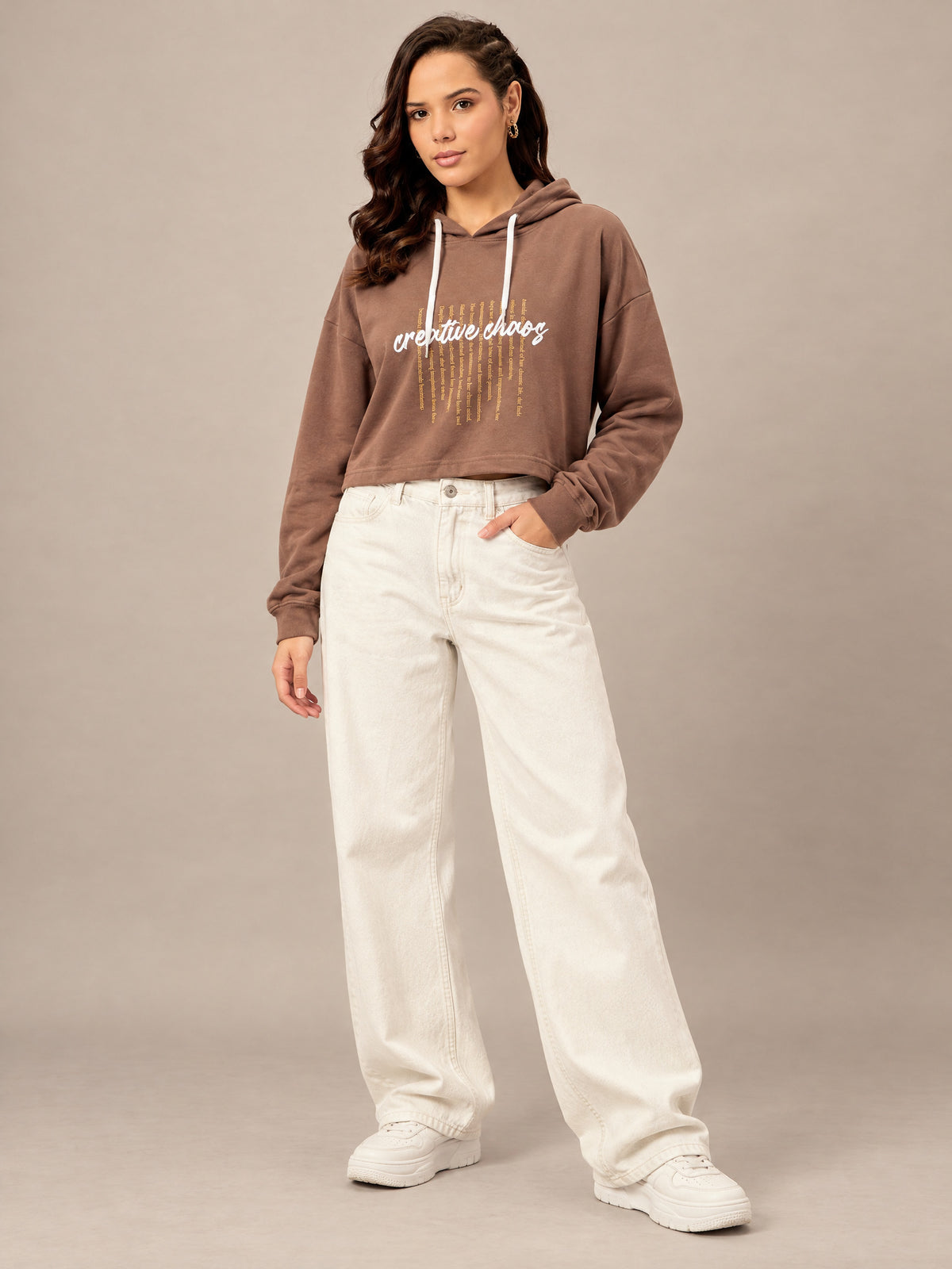 Brown Cropped Sweatshirt
