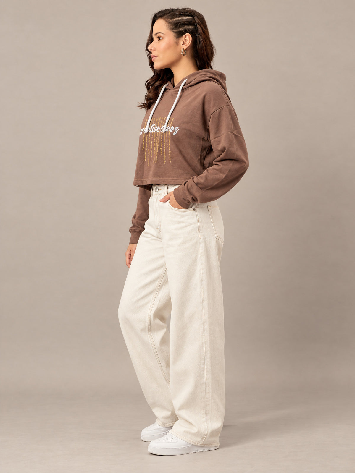 Brown Cropped Sweatshirt