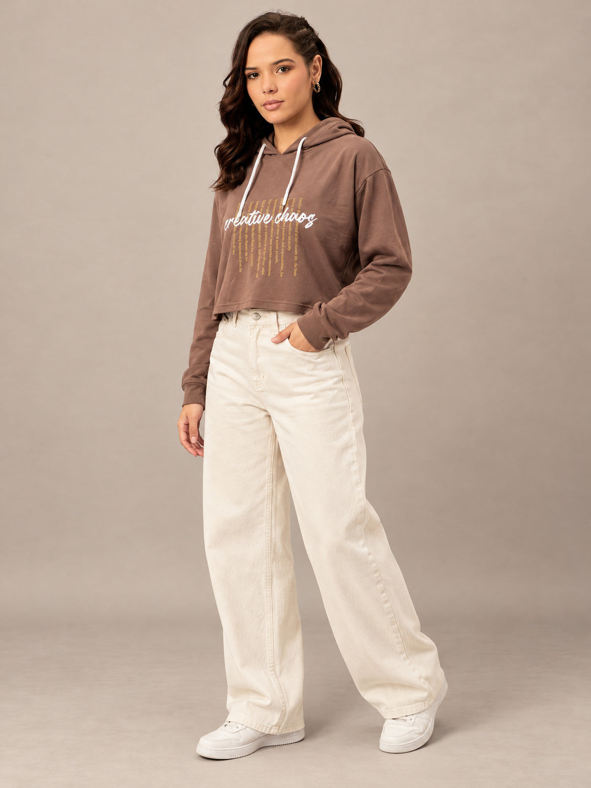 Brown Cropped Sweatshirt
