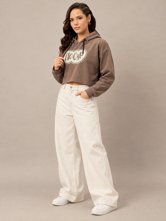 Dark Brown Cropped Sweatshirt