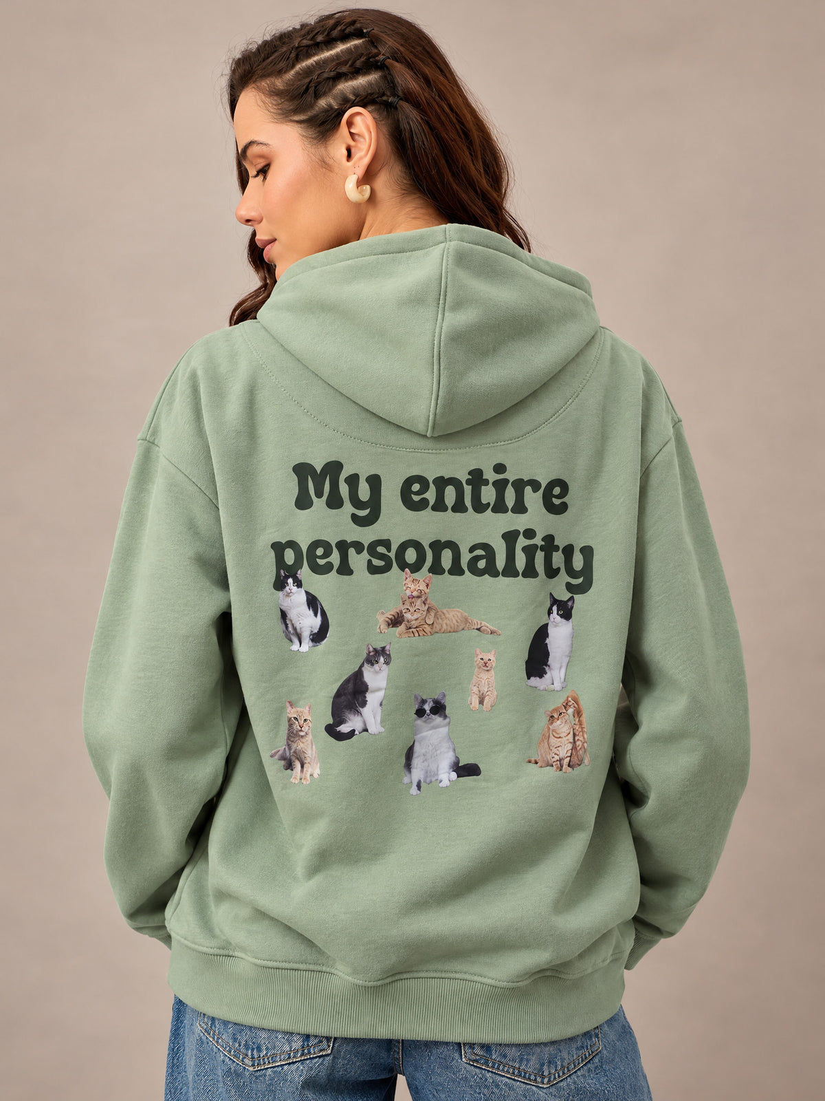 Green Cropped Sweatshirt