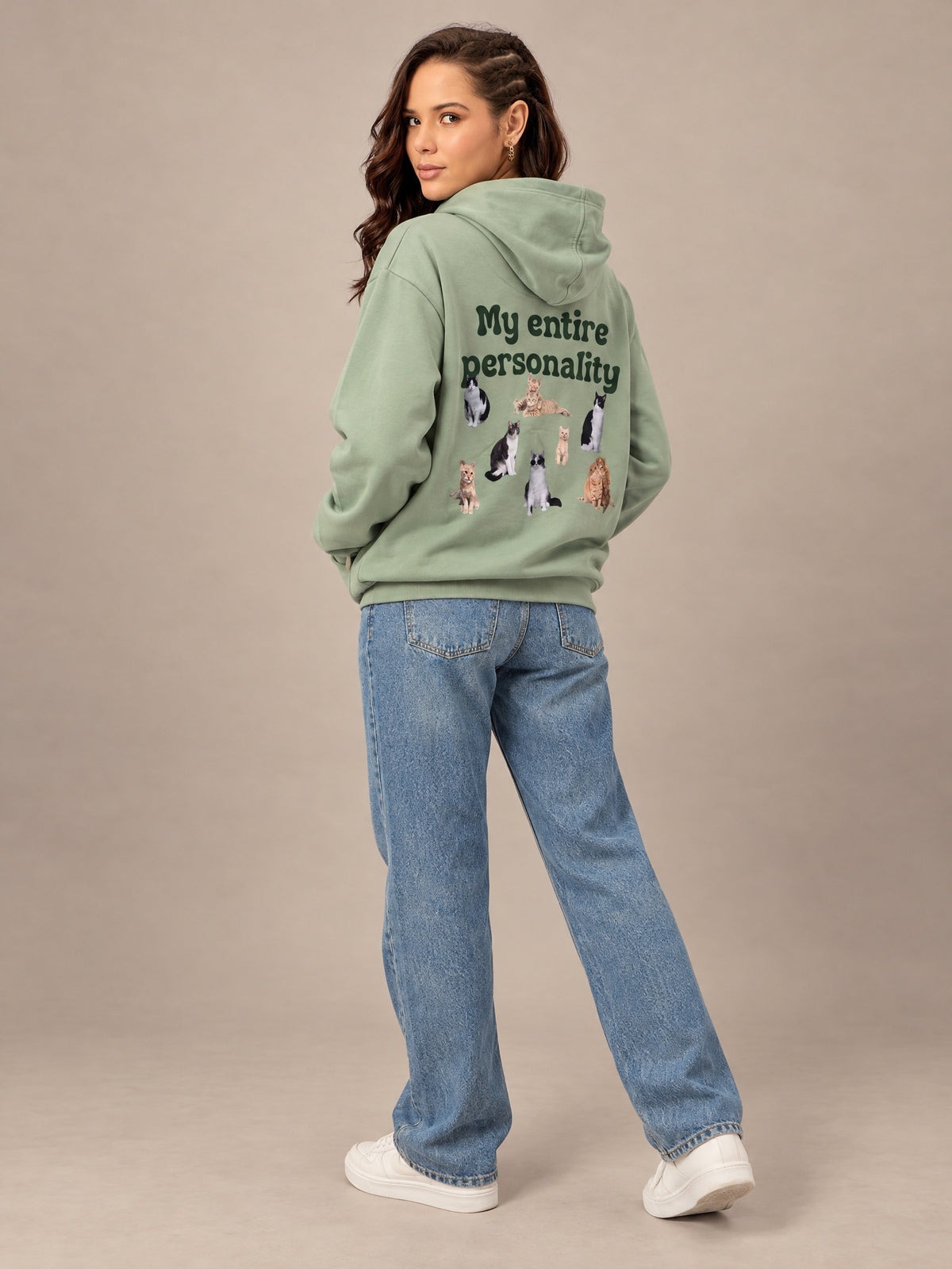 Green Cropped Sweatshirt