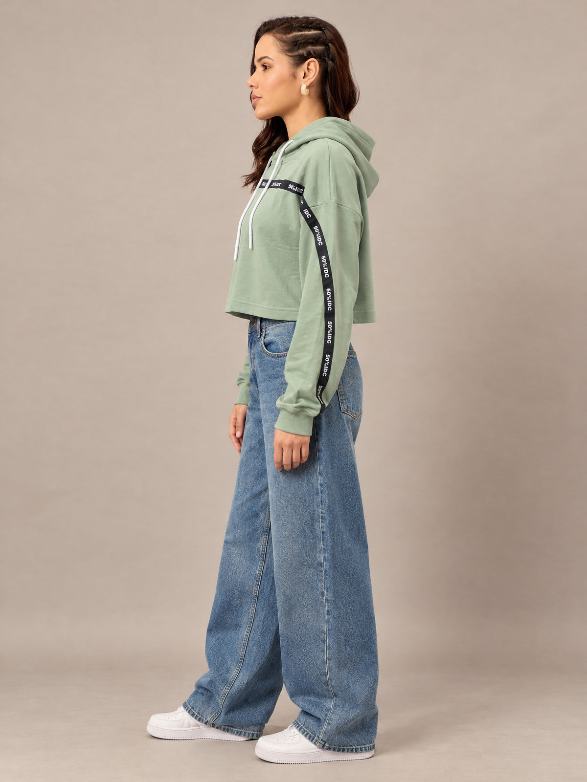 Sea Green Cropped Sweatshirt