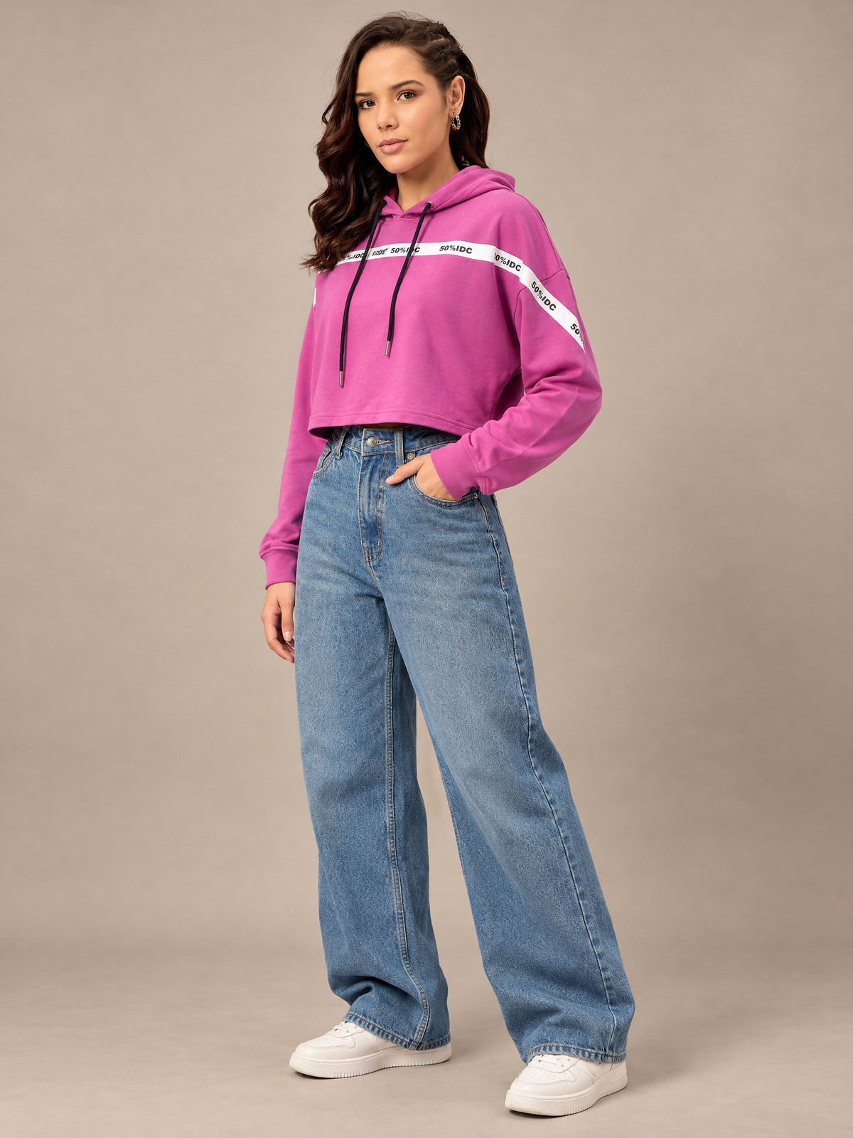 Pink Cropped Sweatshirt