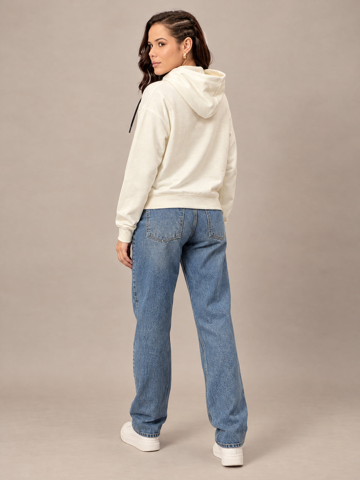 White Cropped Sweatshirt