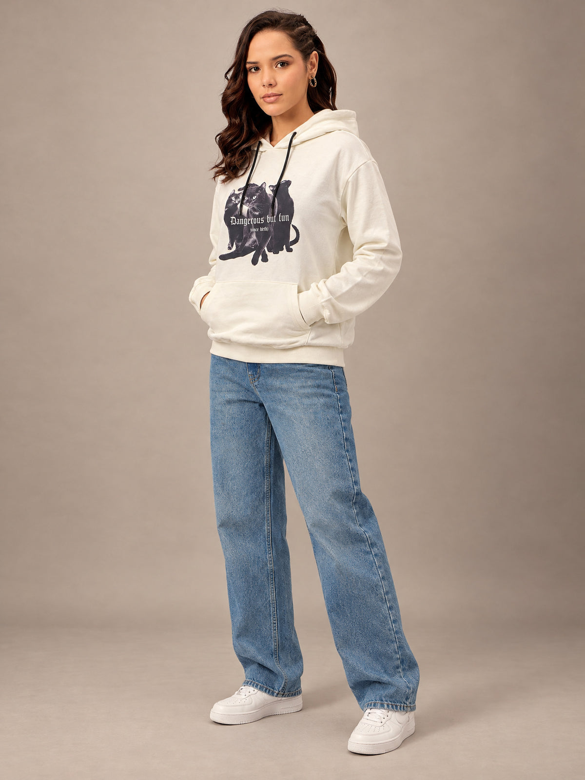 White Cropped Sweatshirt