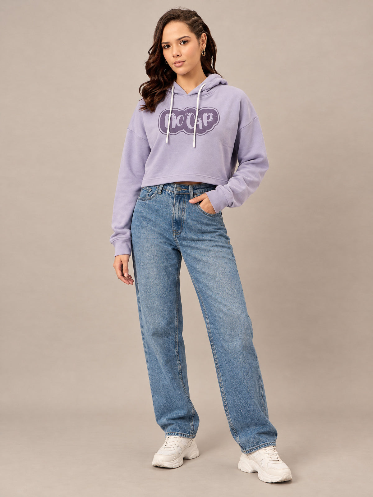 Lavender Cropped Sweatshirt