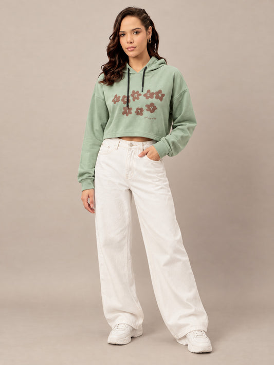 Sage Green Cropped Sweatshirt