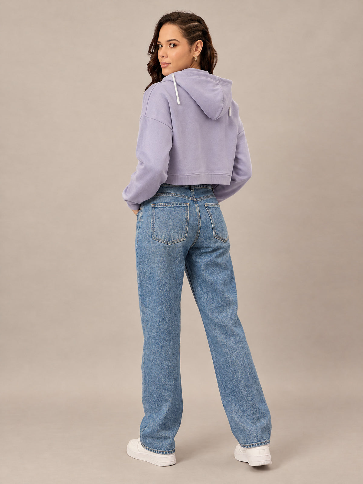 Lavender Cropped Sweatshirt