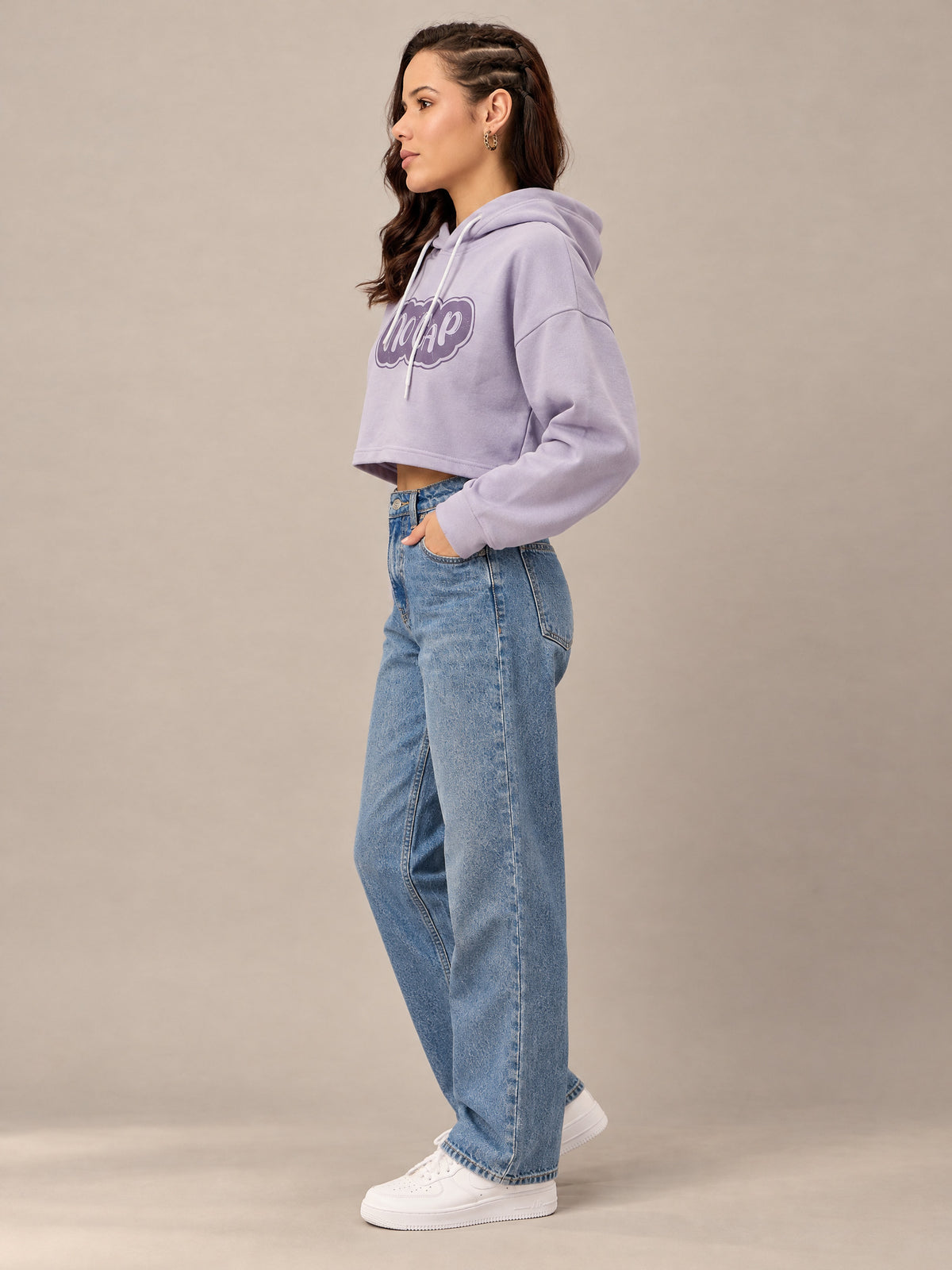 Lavender Cropped Sweatshirt