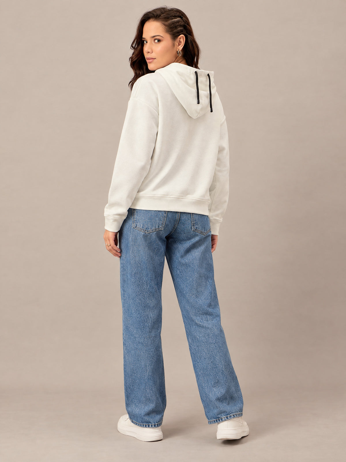 Off White Cropped Sweatshirt