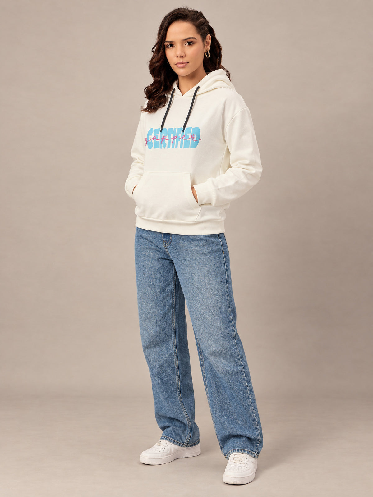 Off White Cropped Sweatshirt