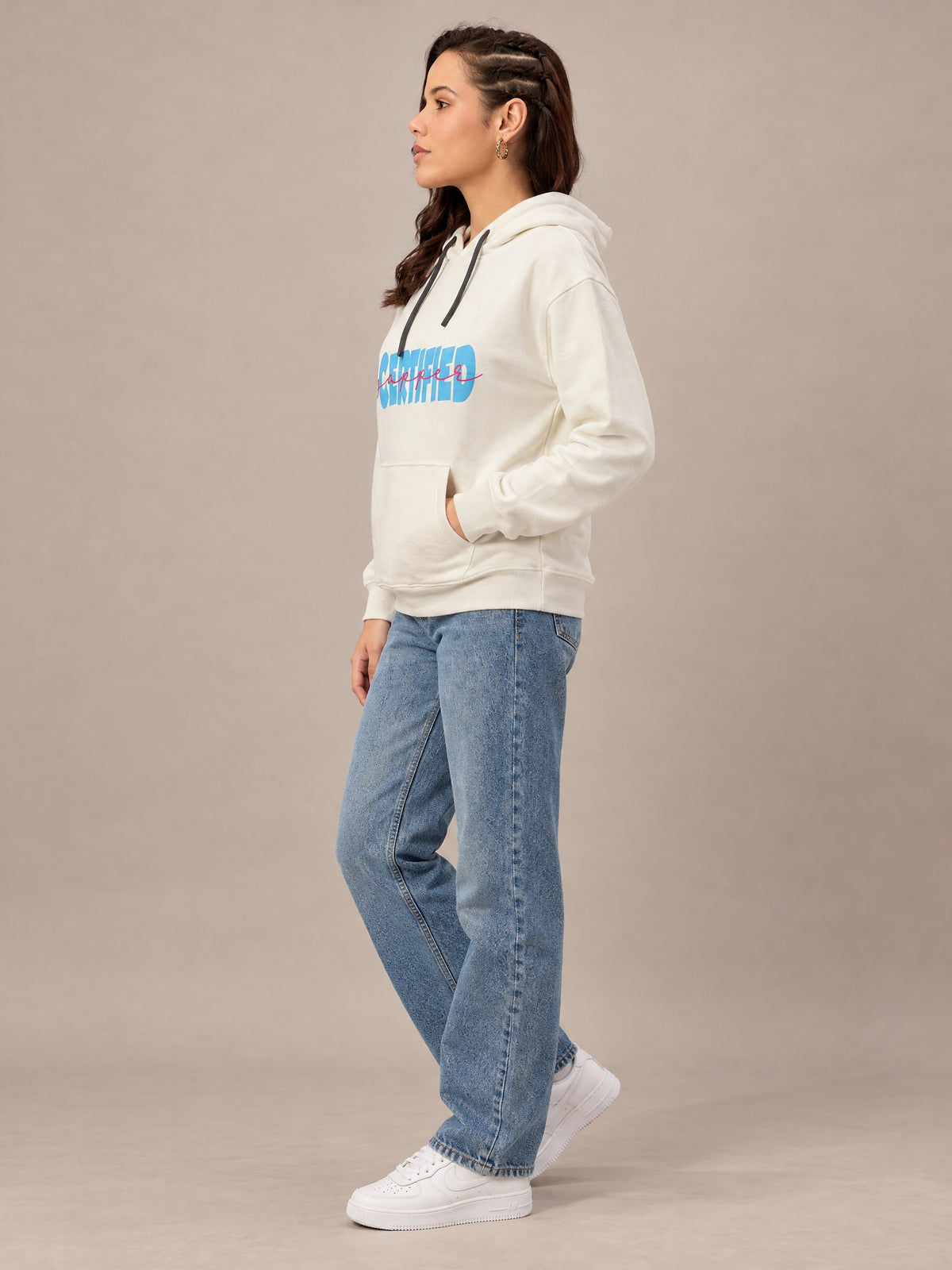 Off White Cropped Sweatshirt