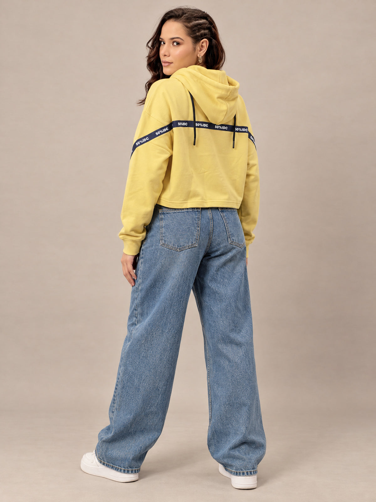 Yellow Cropped Sweatshirt