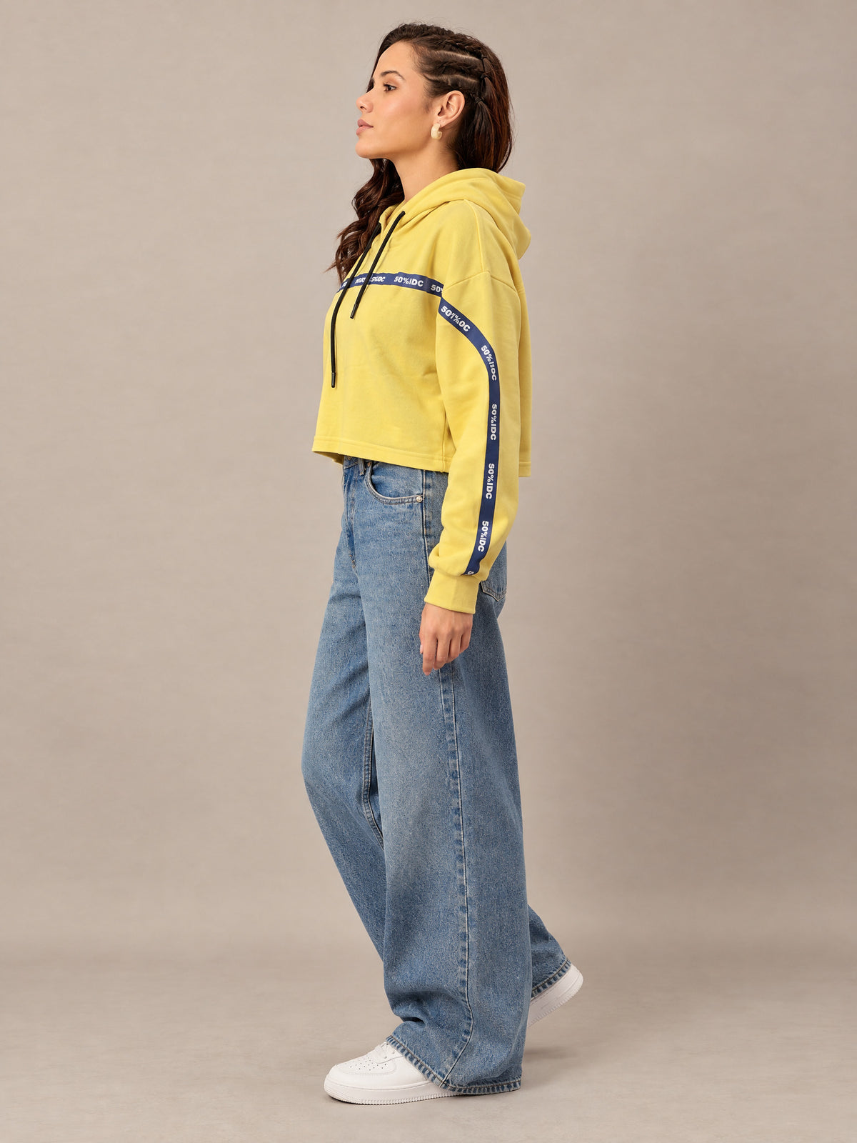 Yellow Cropped Sweatshirt