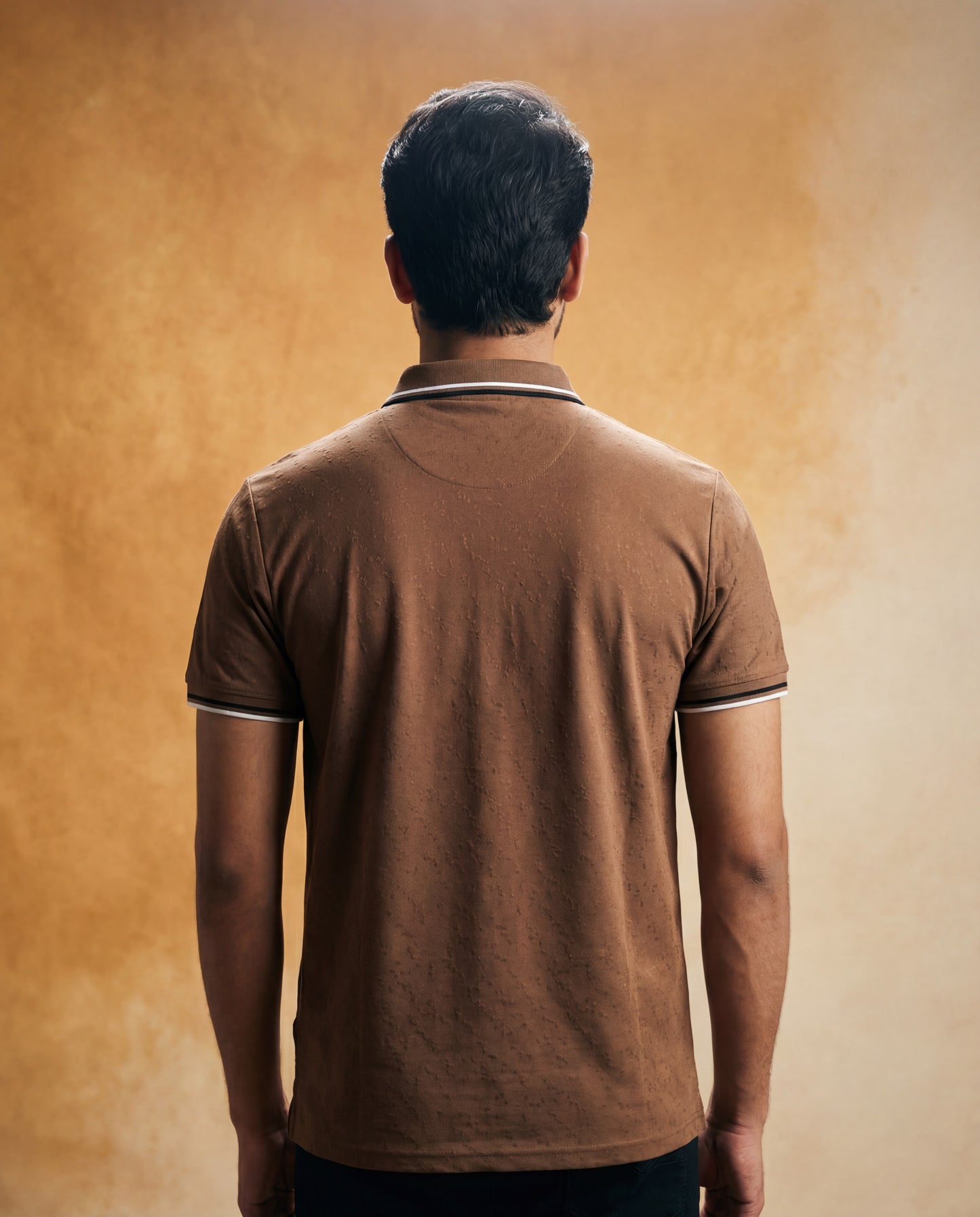 Men Textured  Brown Polo Shirt - Reprise