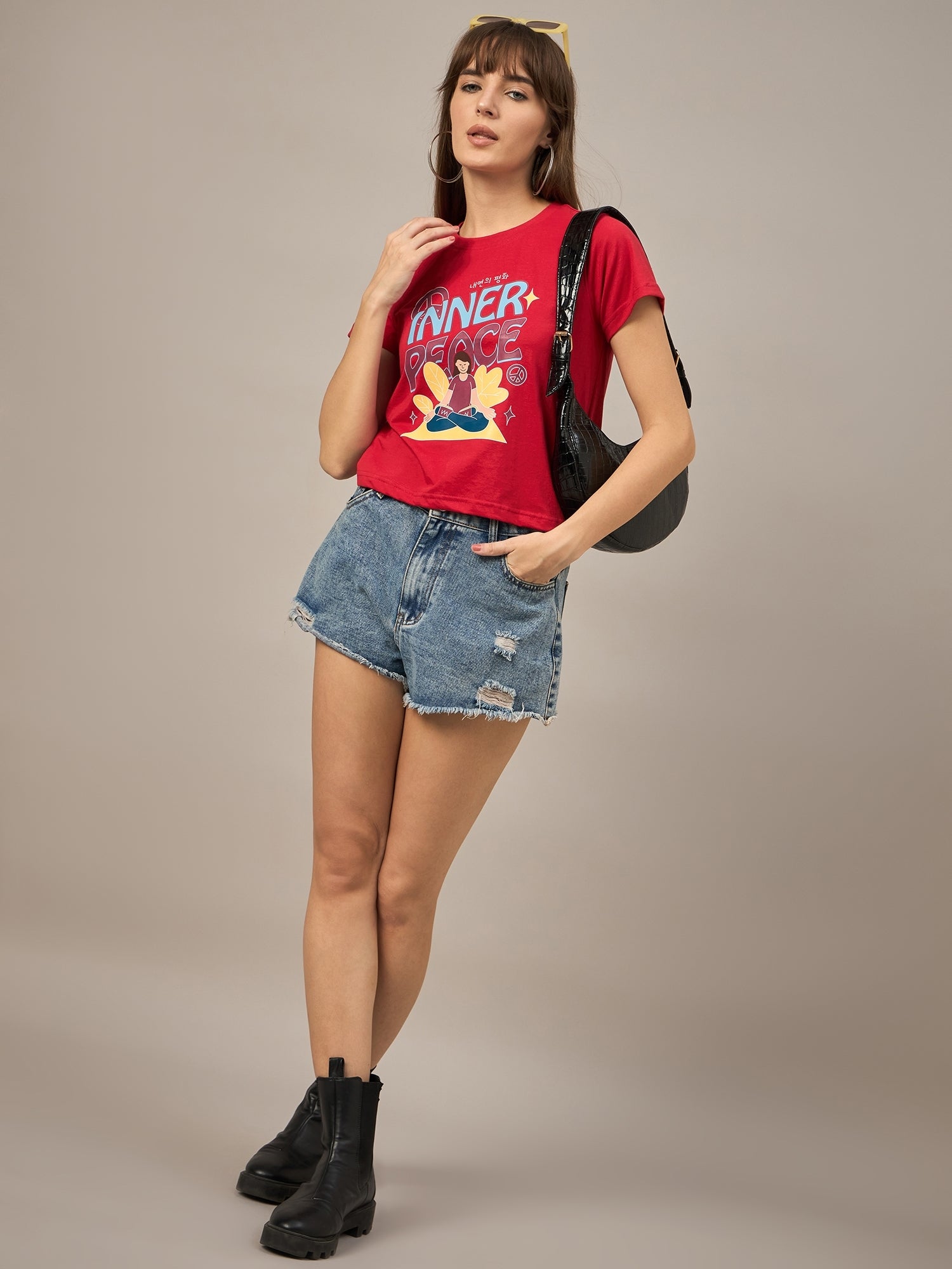 WOMEN PRINTED REGULAR FIT TSHIRT - Reprise