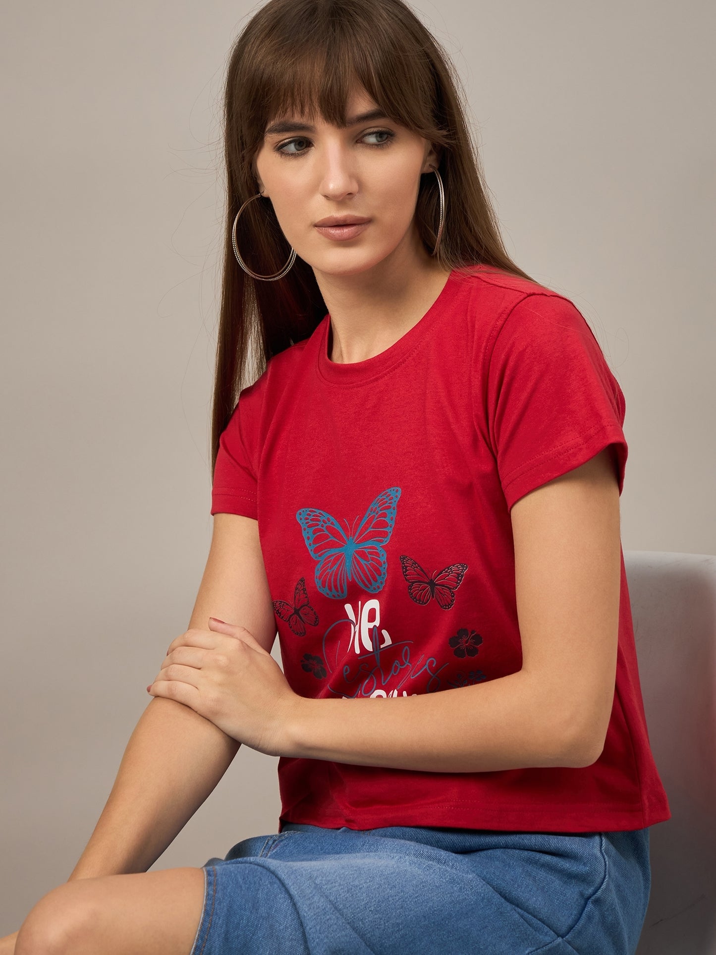 WOMEN PRINTED REGULAR FIT TSHIRT - Reprise