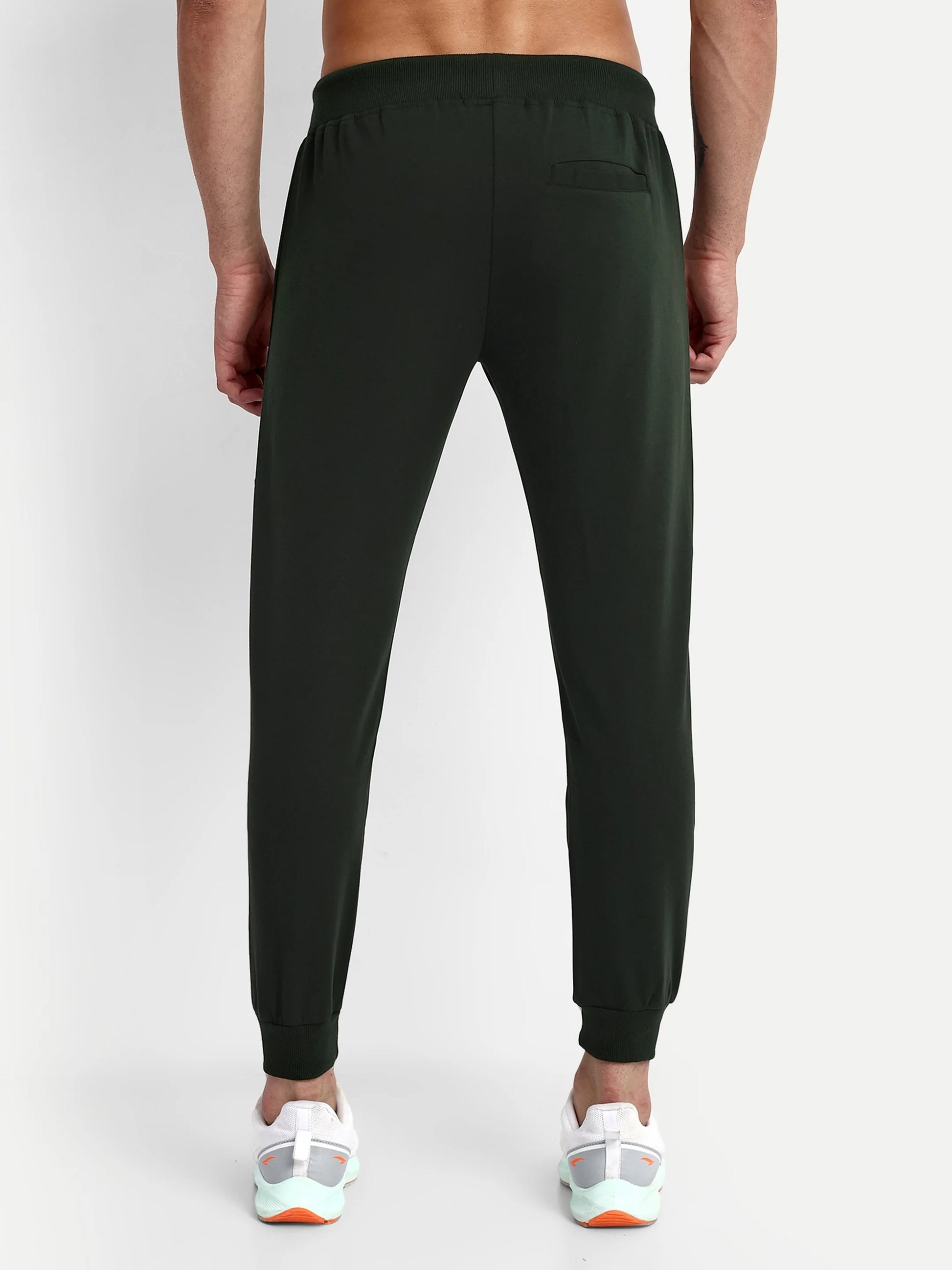 Men Green Cotton Casual Joggers