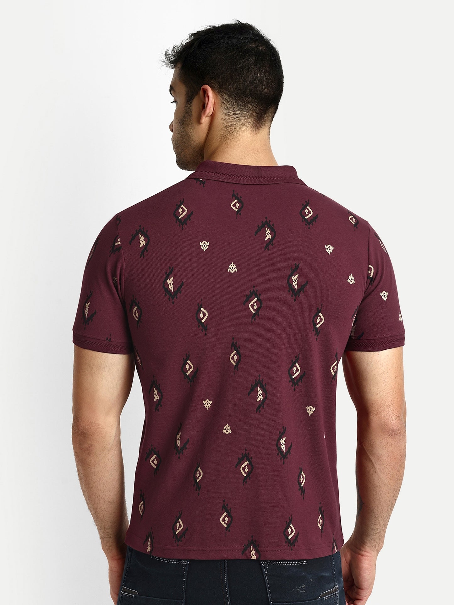 Men's Cotton Maroon Polo T-Shirts - Reprise
