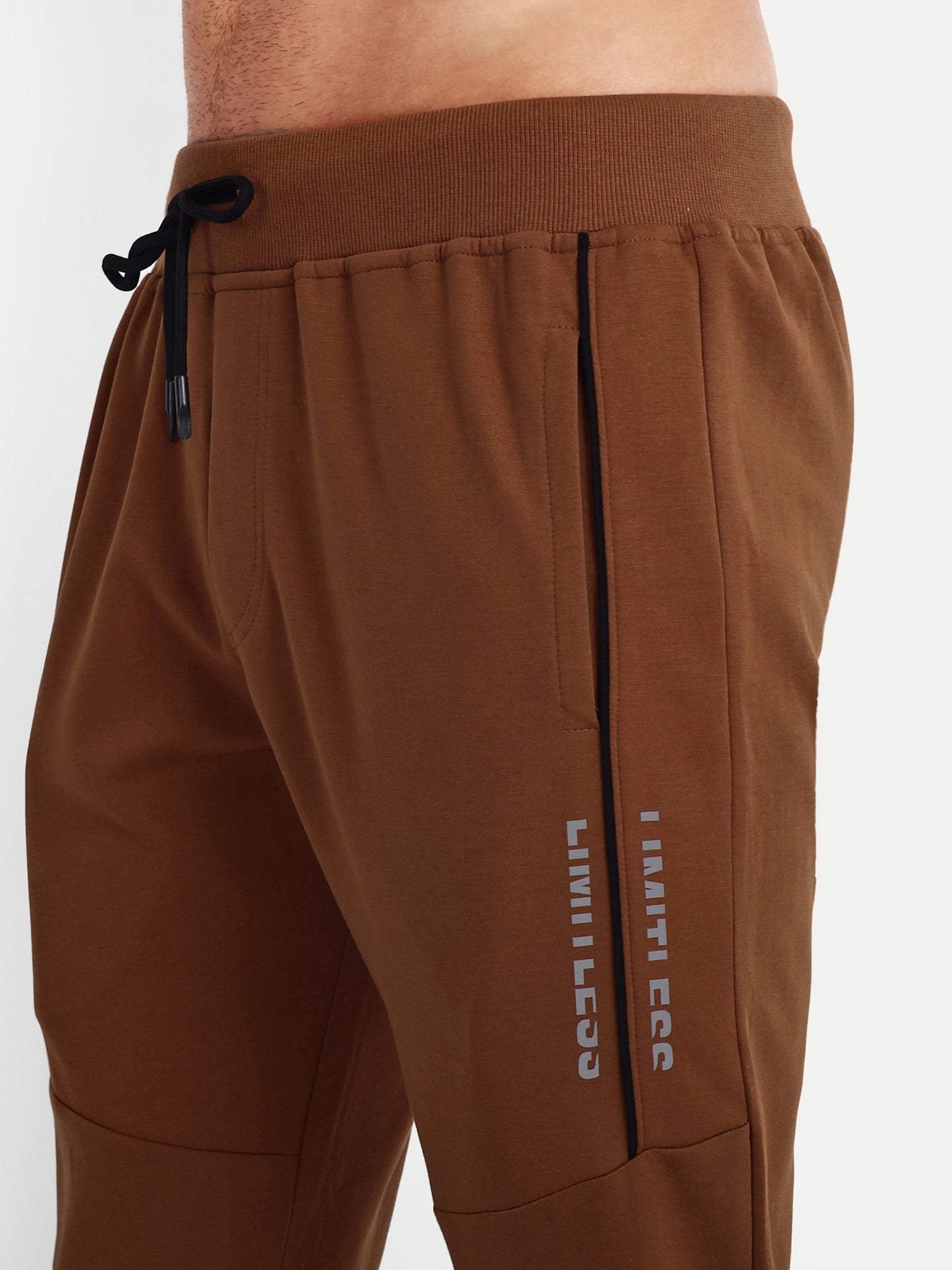 Men's Brown Cotton Casual Joggers - Reprise