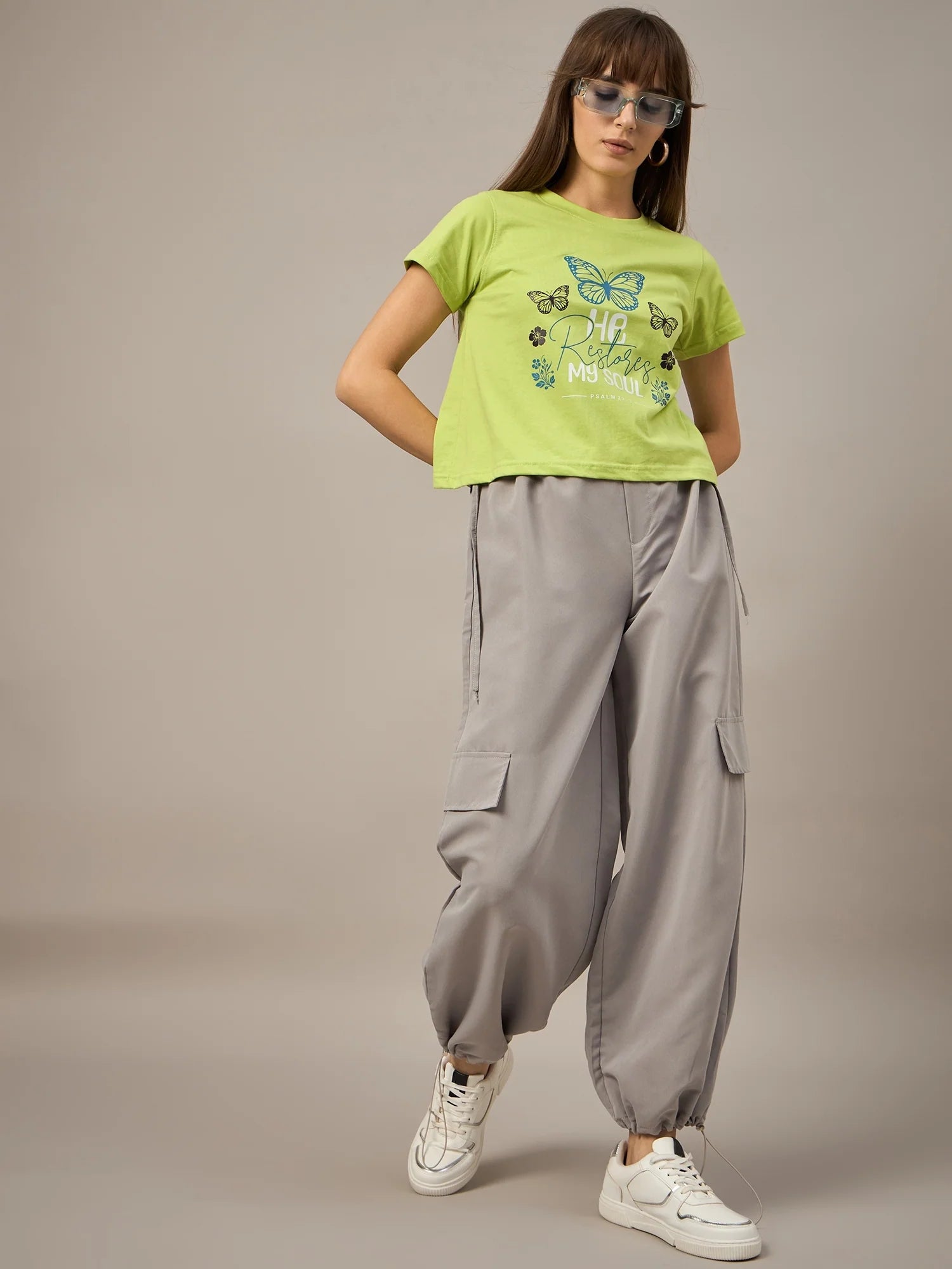 Women Printed Regular Fit T-shirt Green