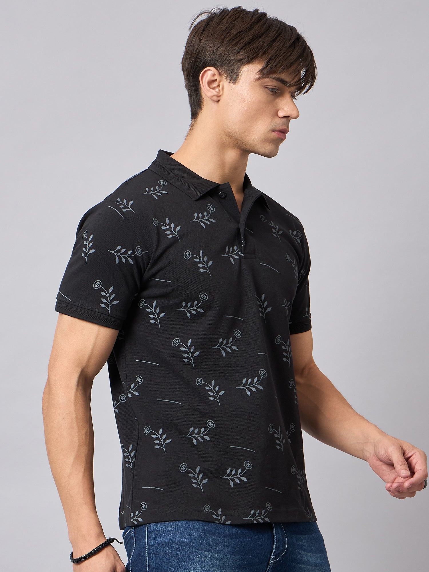 Men's Cotton Black Polo T-Shirts - Reprise