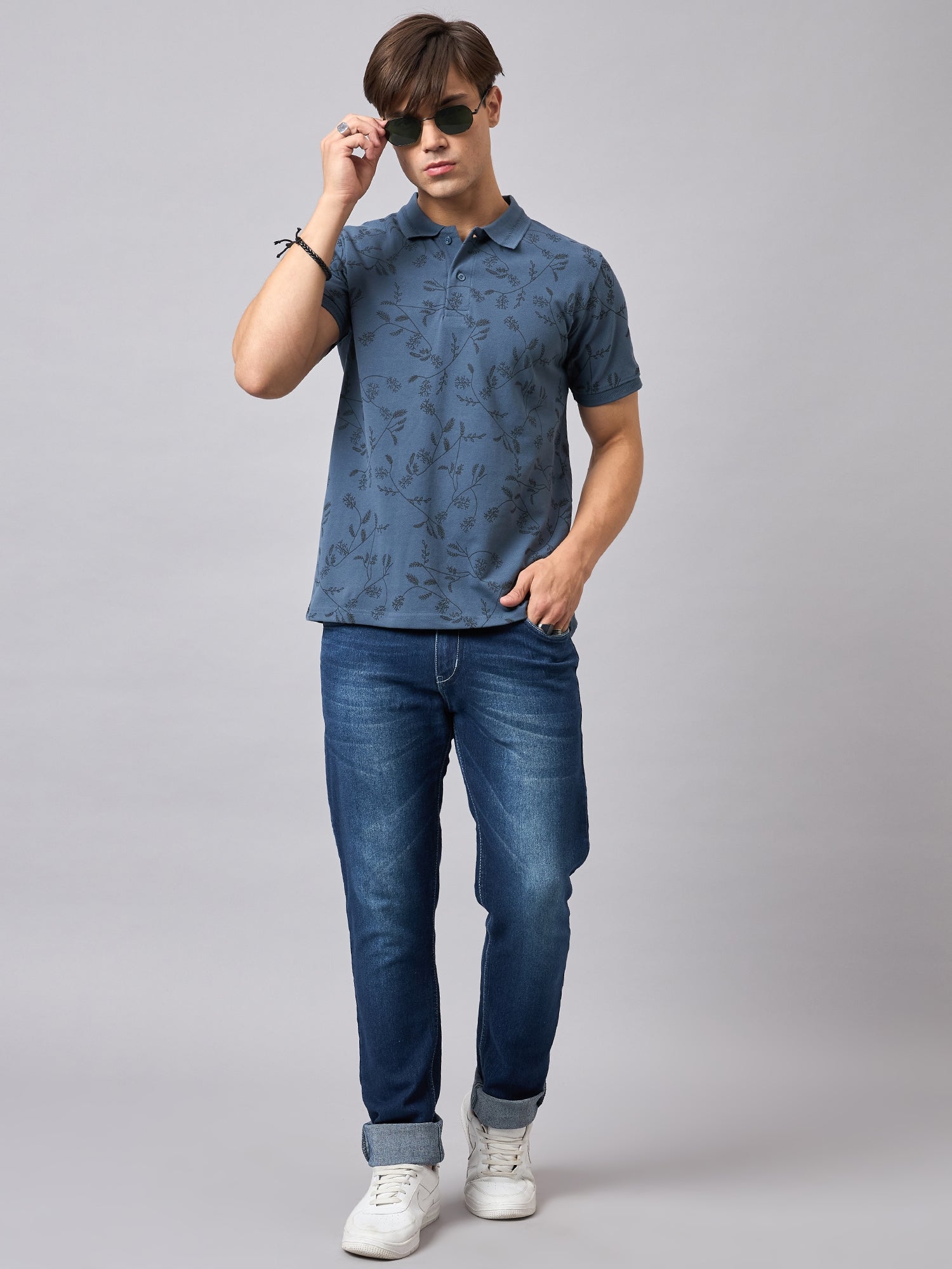 Men's Cotton Blue Polo T-Shirts - Reprise