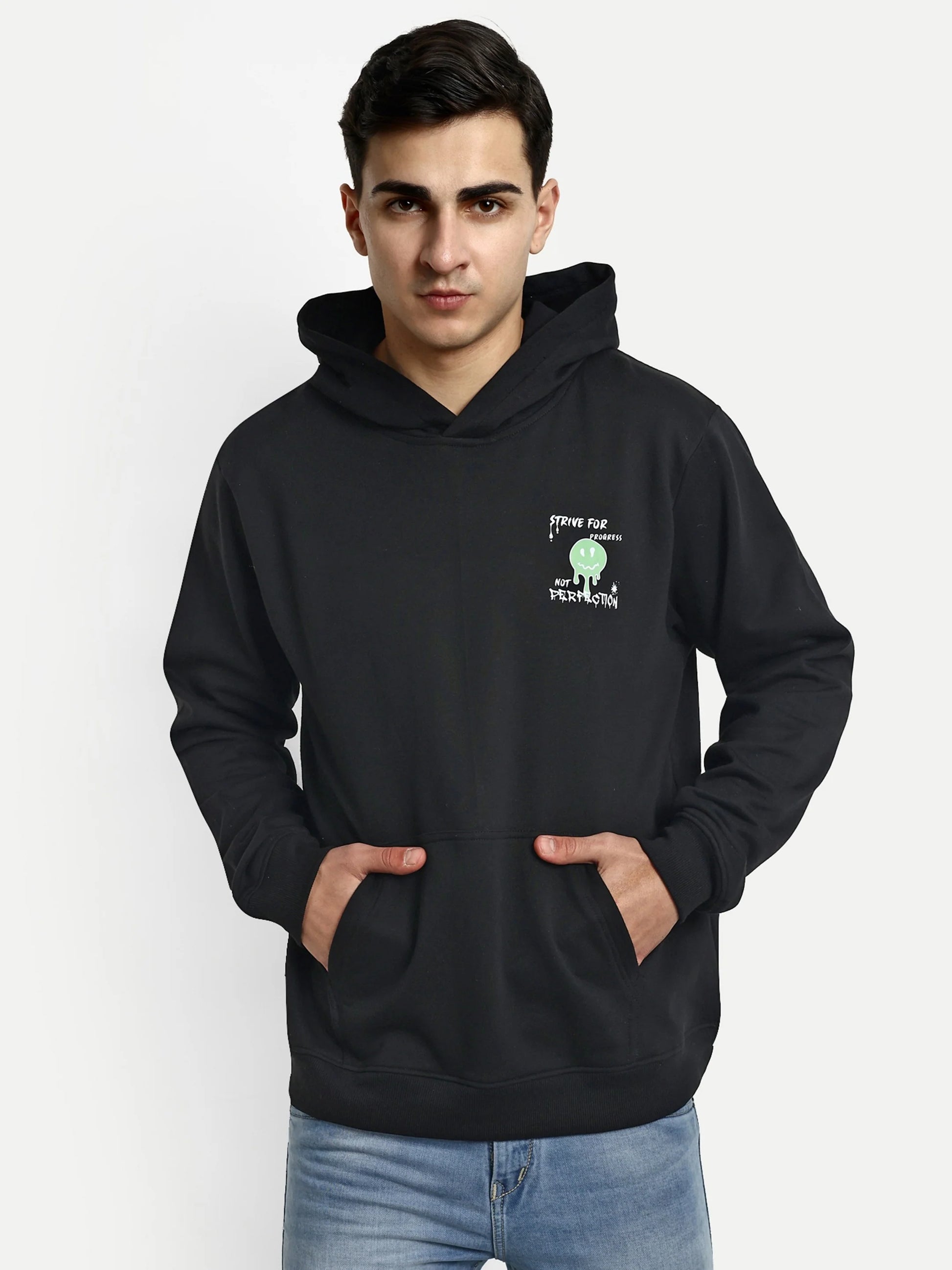 Men Printed Hoodie Black - Reprise