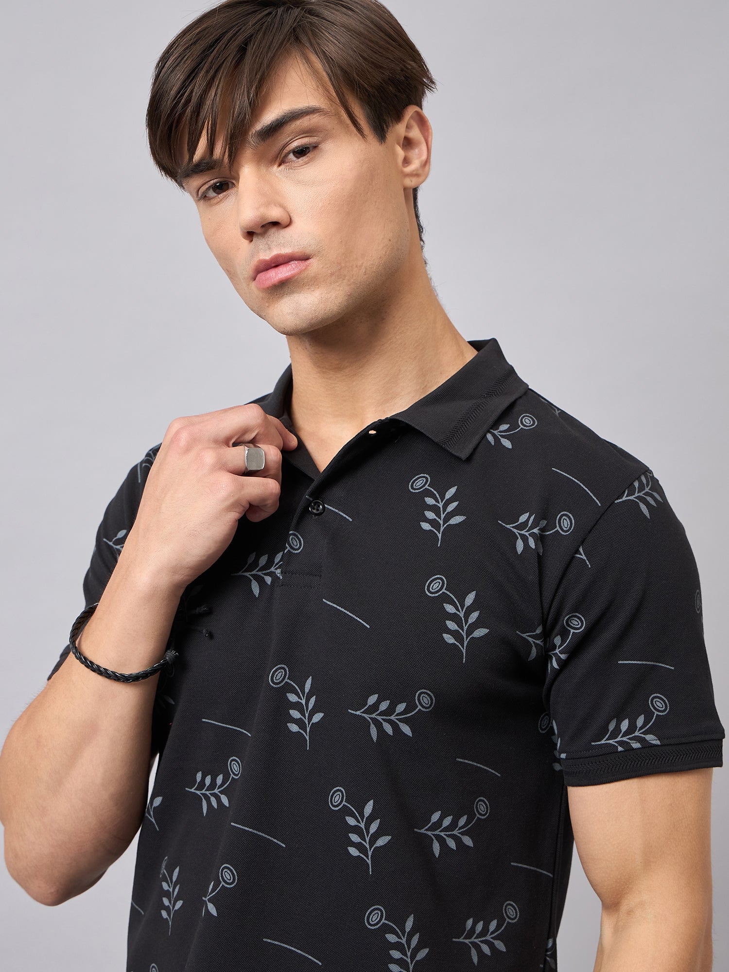 Men's Cotton Black Polo T-Shirts - Reprise