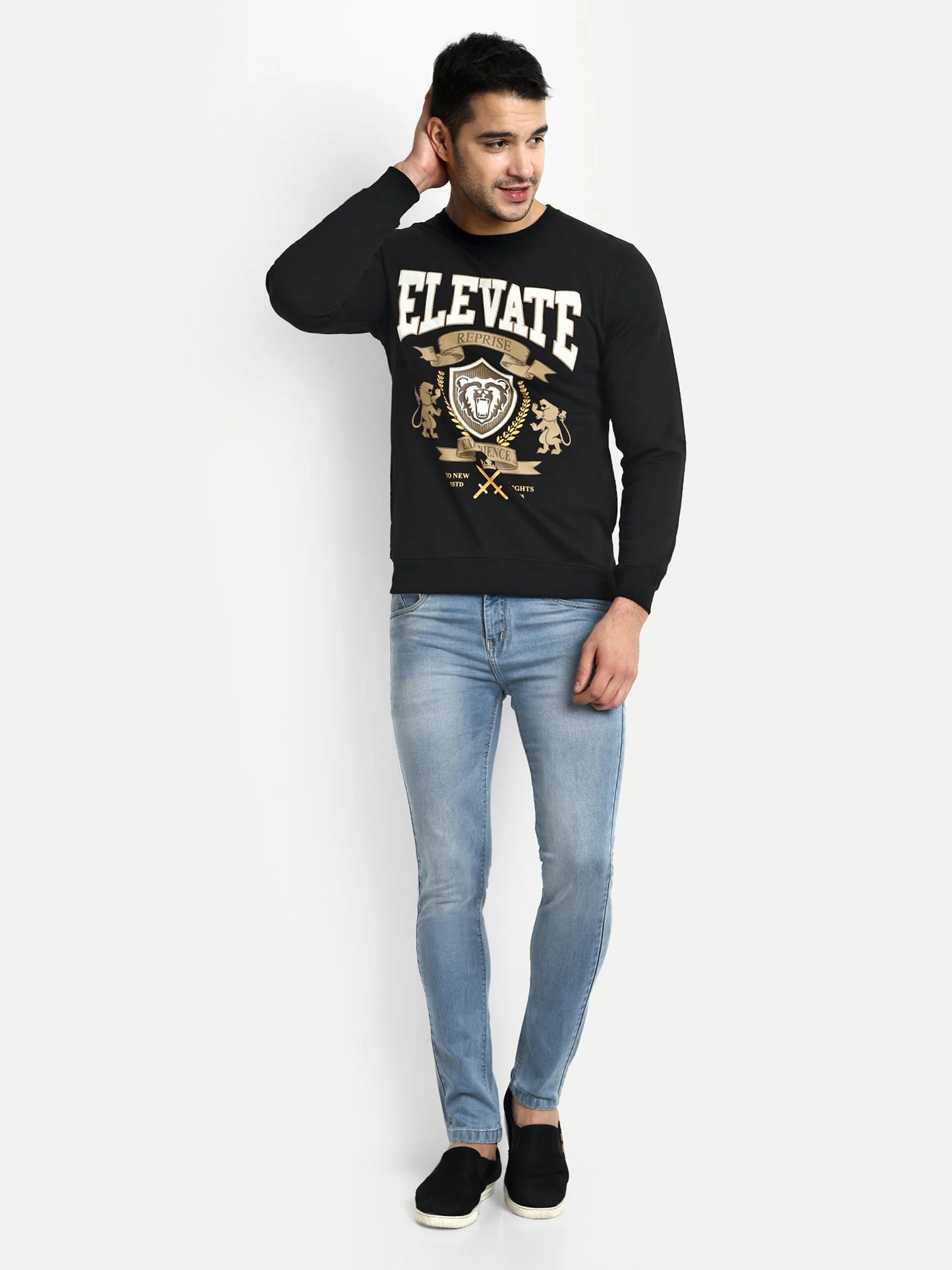 Men Printed Sweatshirts Black